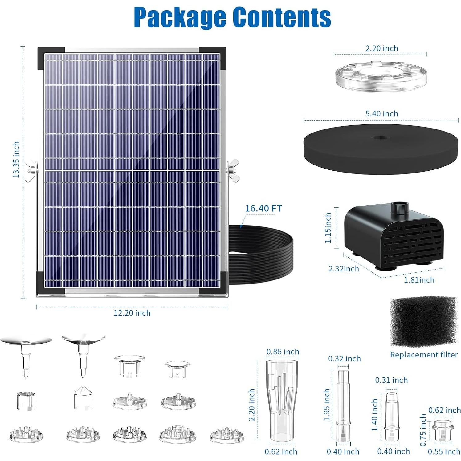 Bomba de Fuente Solar Antfraer 15W con Batería 4400mAh