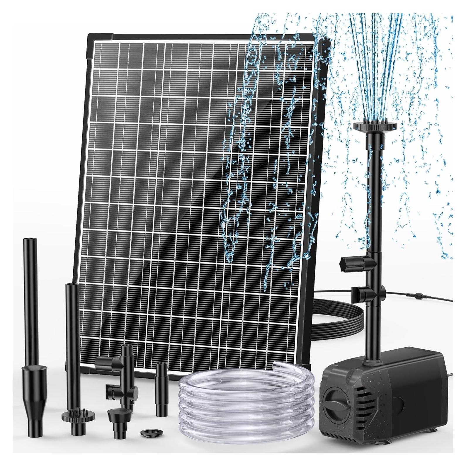 Bomba de Agua Solar POPOSOAP 20W con Flujo Ajustable 1200L/h