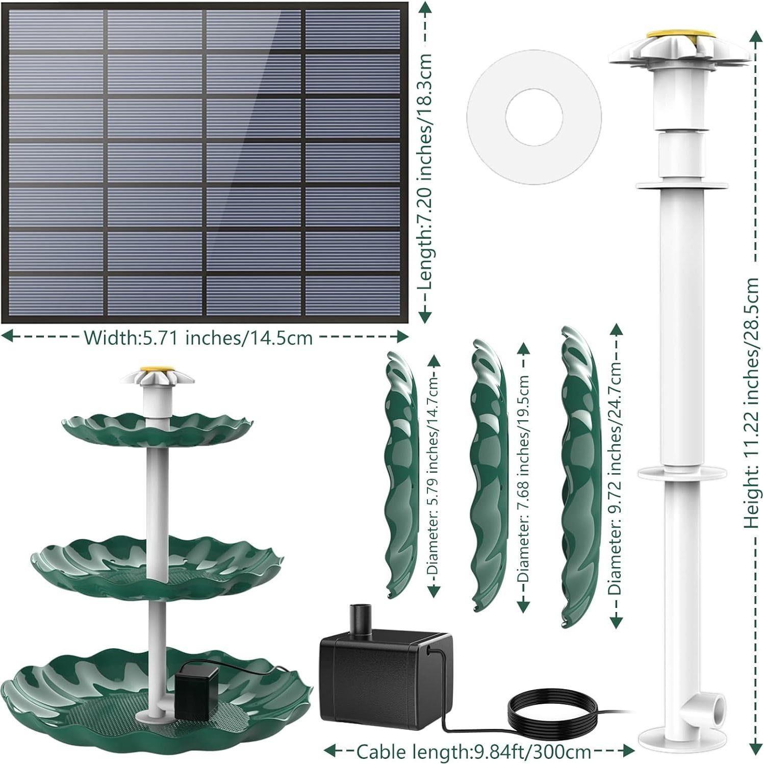 Bomba de Fuente Solar AISITIN 3.5W para Baño de Aves