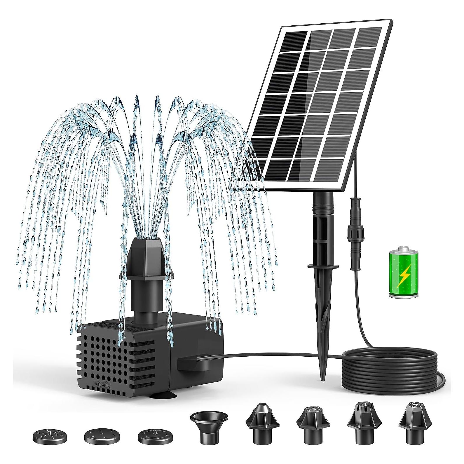 Bomba de Fuente Solar SZMP con Batería 2000mAh para Jardín