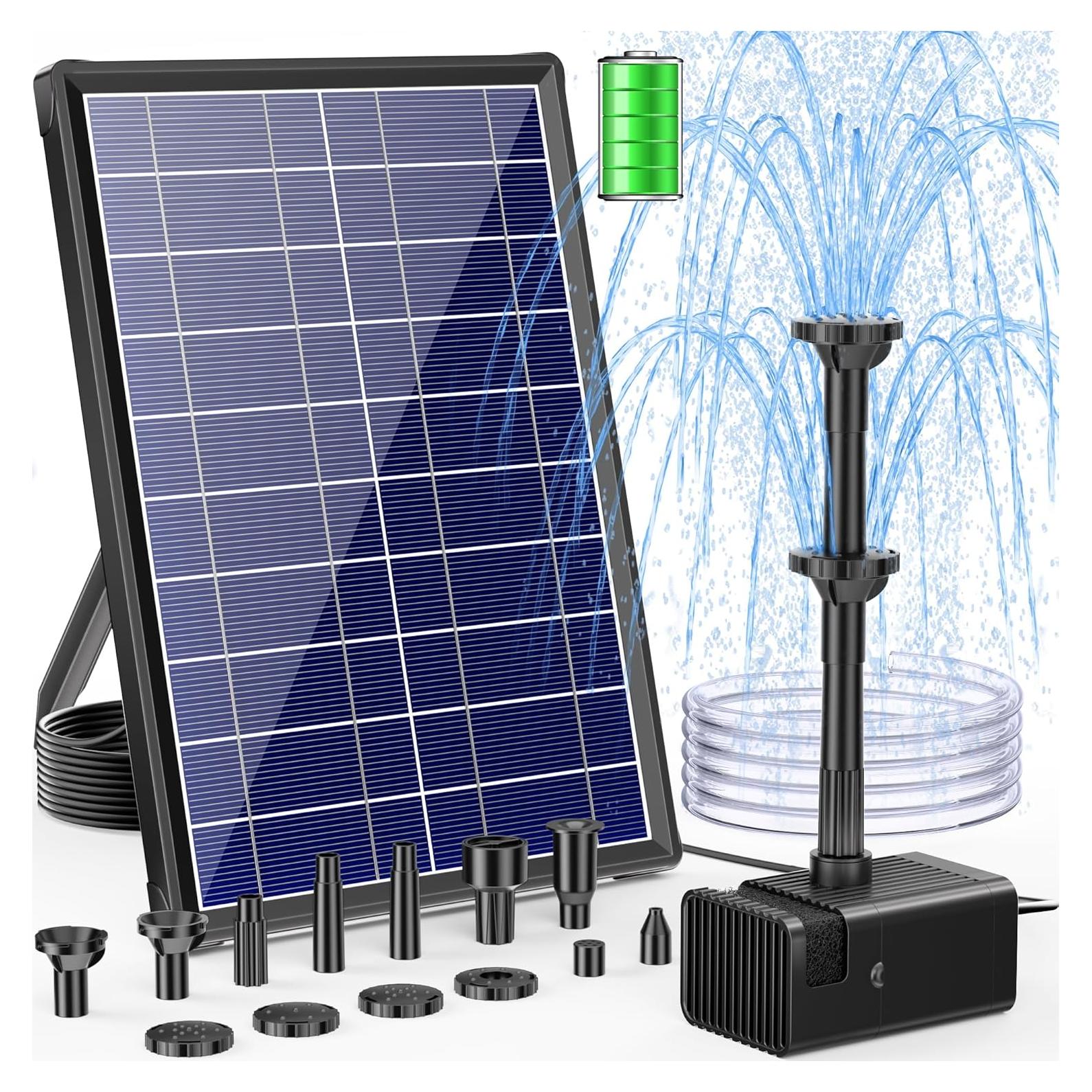 Fuente Solar POPOSOAP 8W con Batería 3600mAh para Jardín