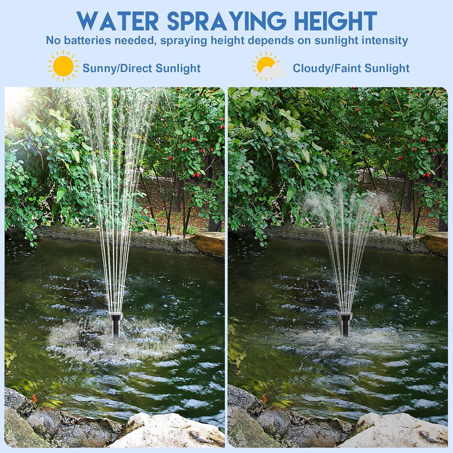 Bomba de Fuente Solar Antfraer 25W con Tubo 2m y 7 Boquillas