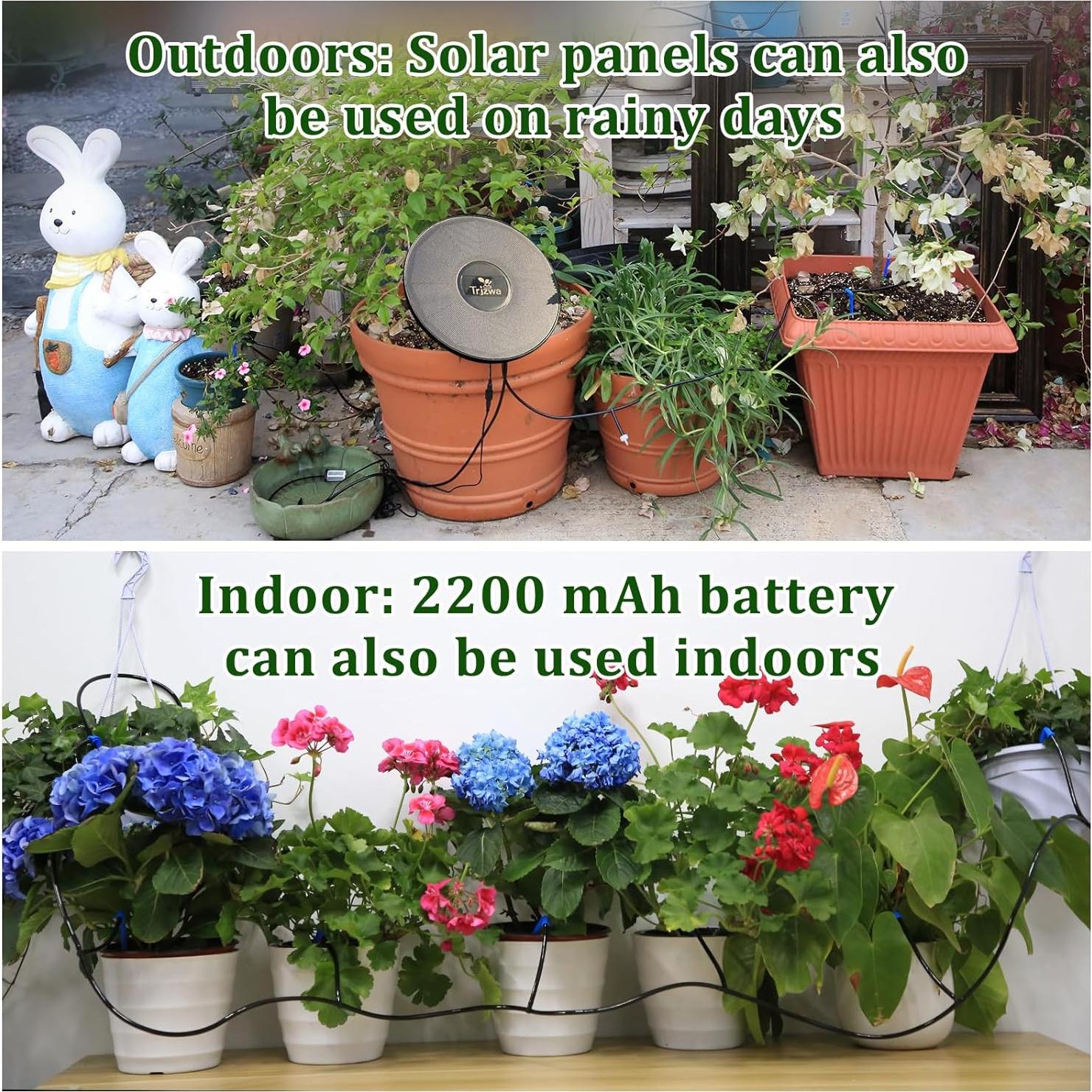 Sistema de Riego Solar TRJZWA por Goteo Automático 15 Plantas