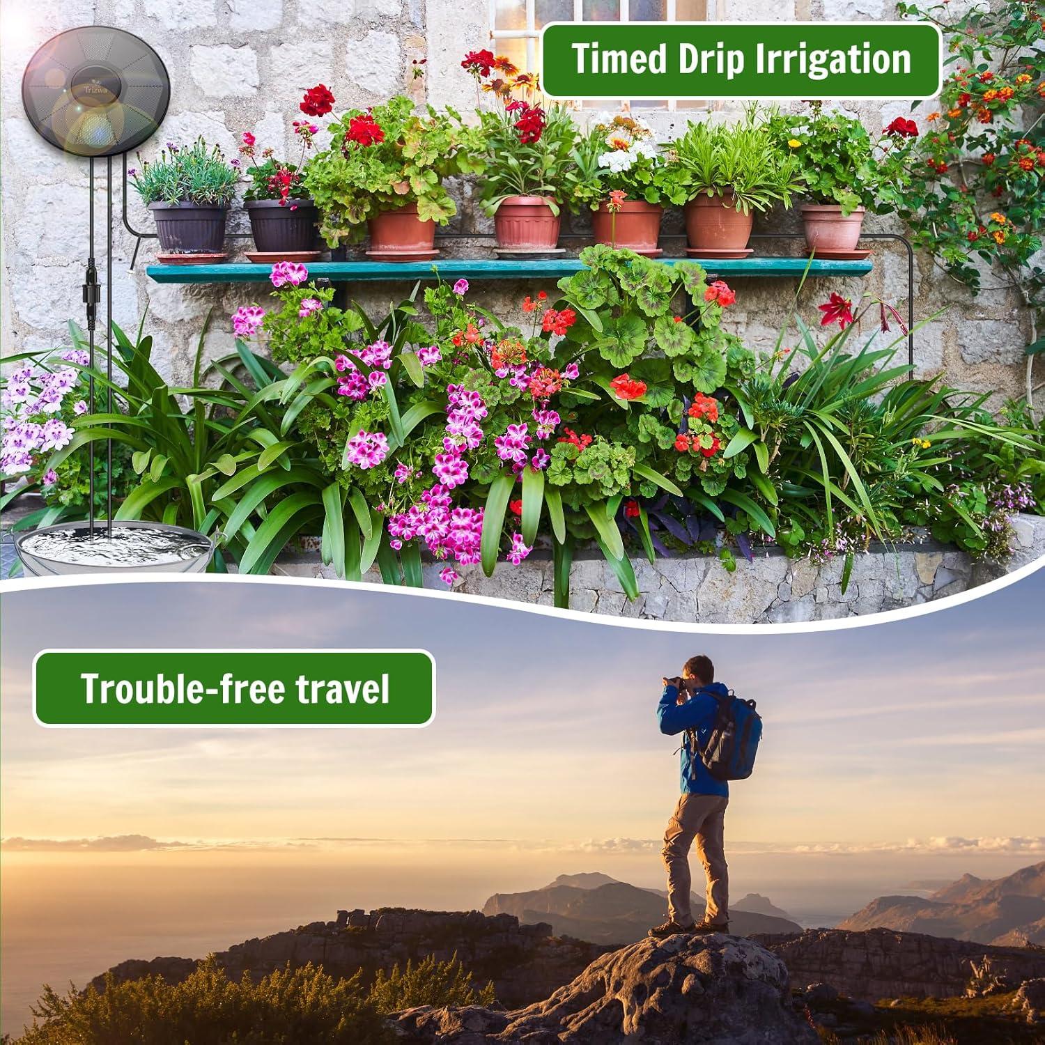 Sistema de Riego Solar TRJZWA por Goteo Automático 15 Plantas
