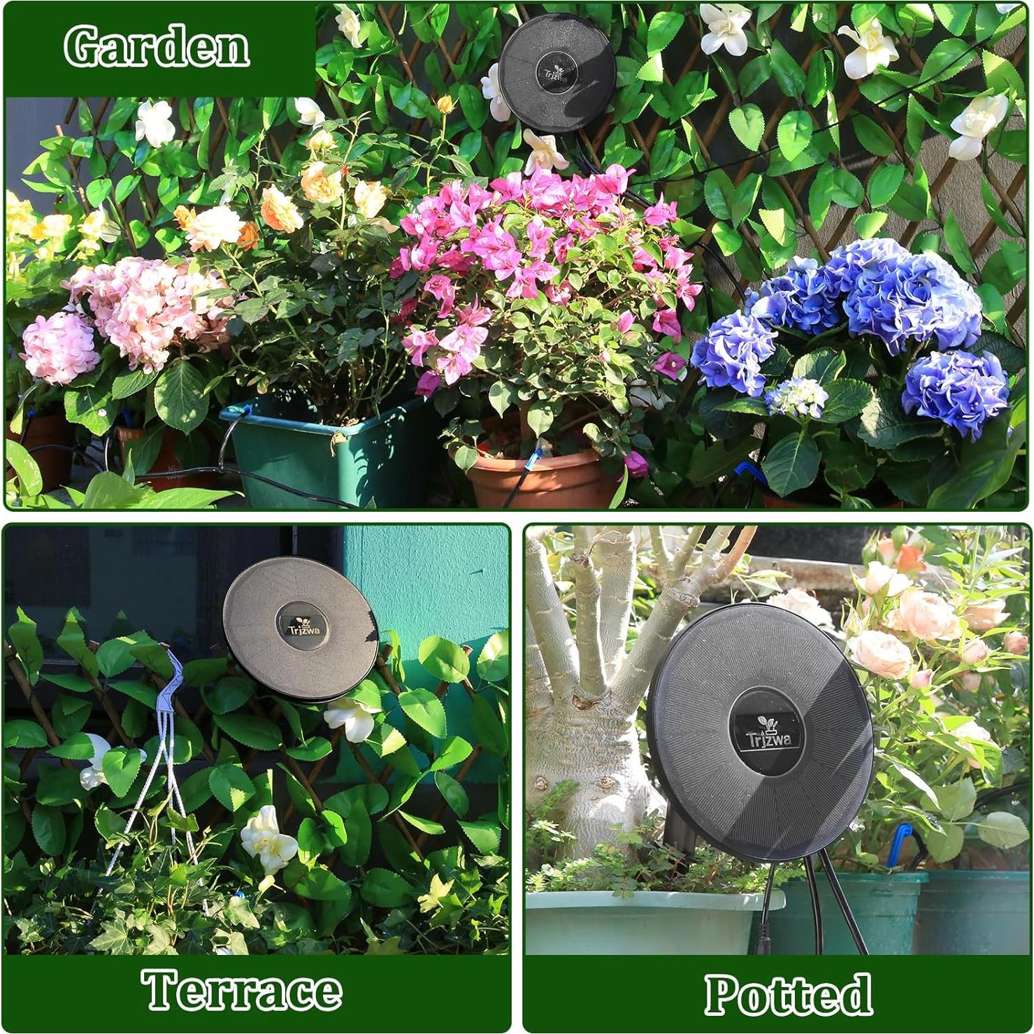 Sistema de Riego Solar TRJZWA por Goteo Automático 15 Plantas