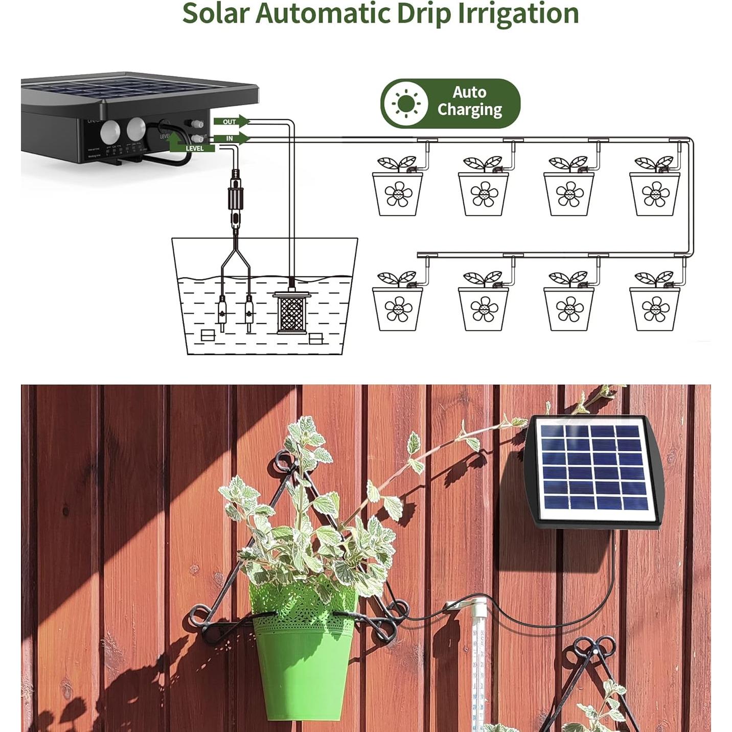Sistema de Riego por Goteo Solar Ankway para 15 Macetas