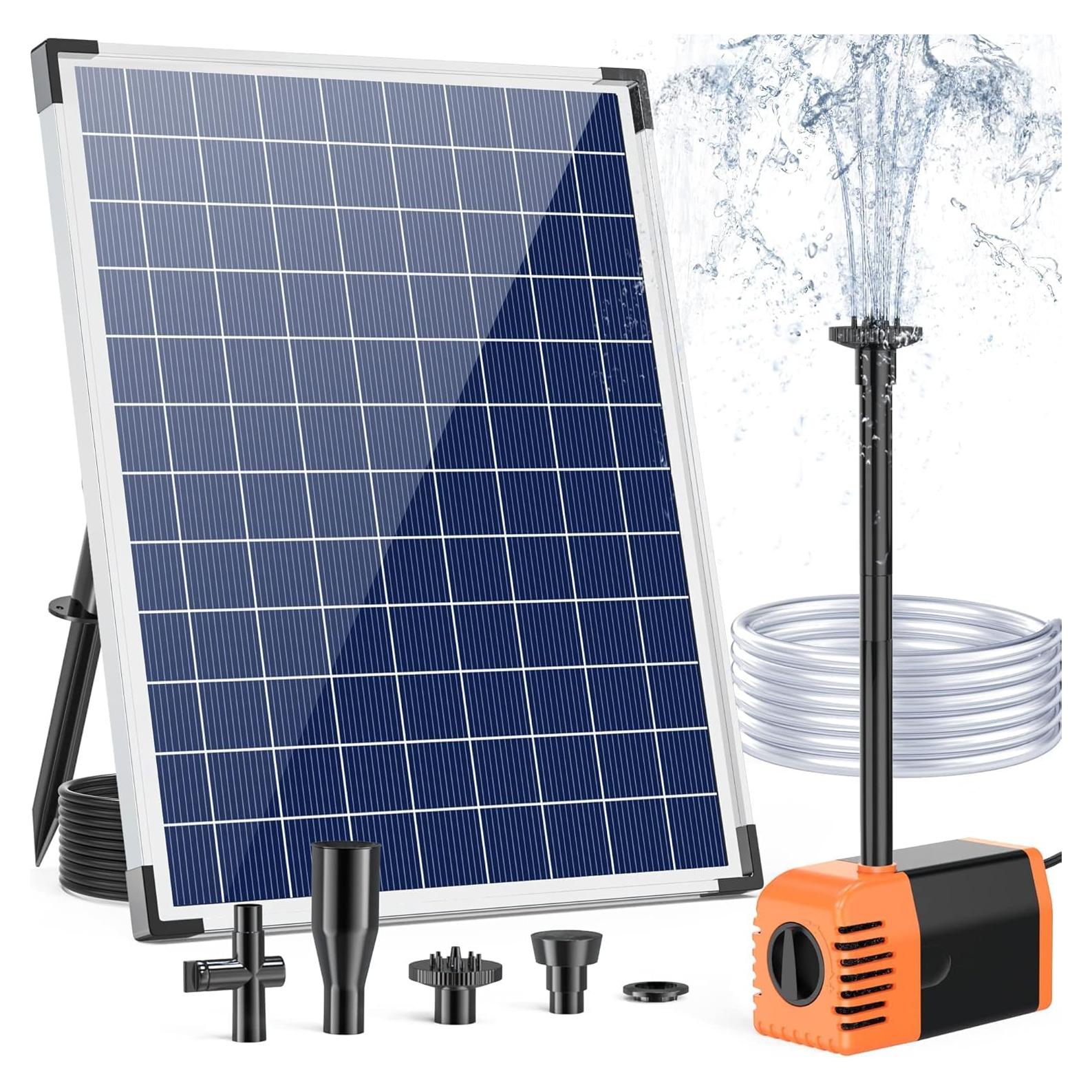 Bomba de Agua Solar Antfraer 25W con Flujo Ajustable y 5m Cable
