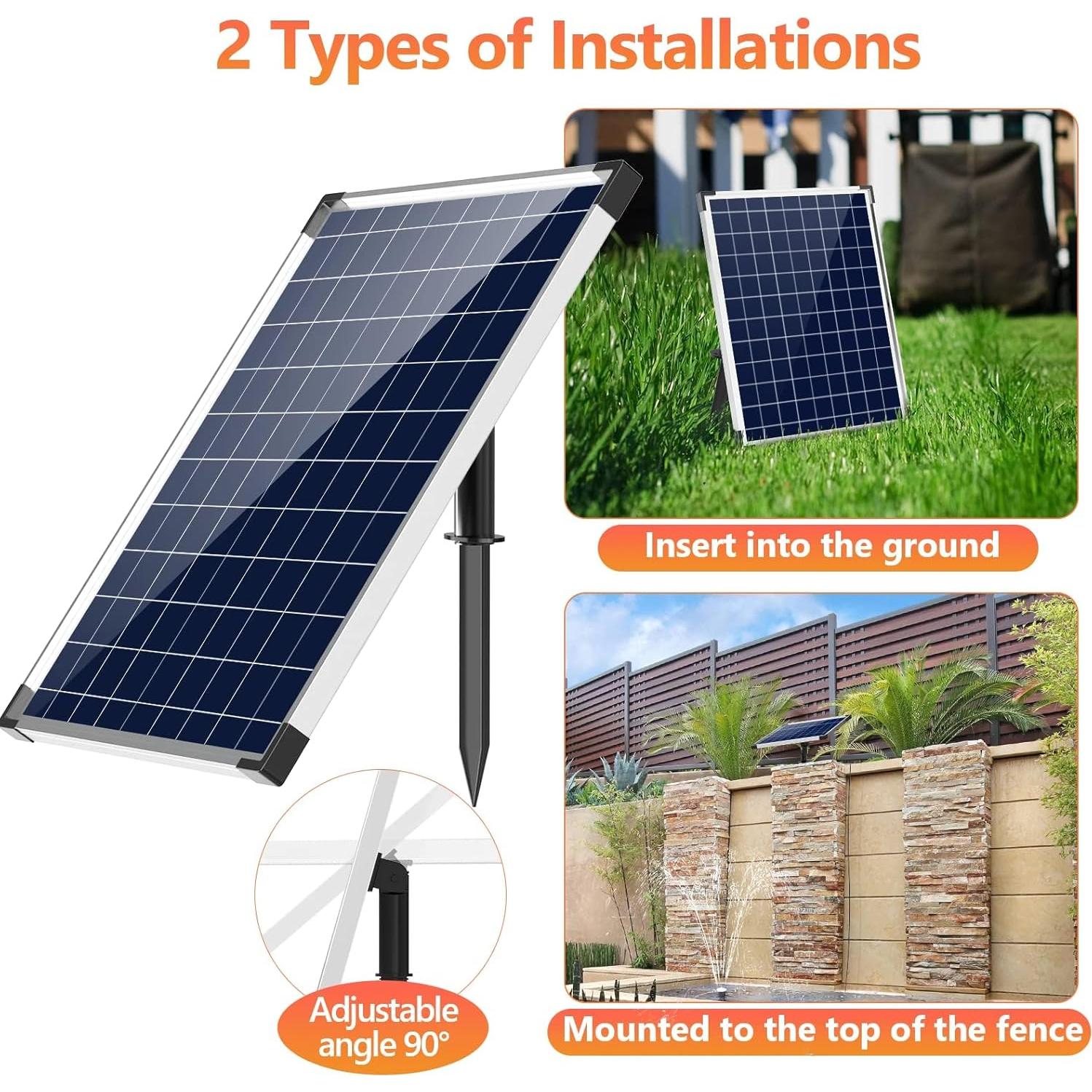 Bomba de Agua Solar Antfraer 25W con Flujo Ajustable y 5m Cable