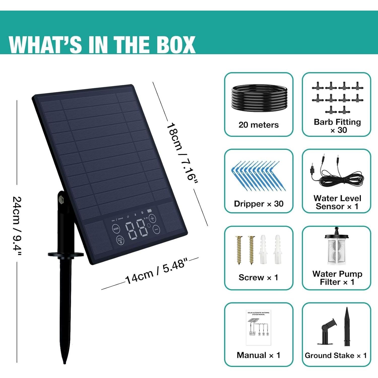 Sistema de Riego por Goteo Solar Automático LAGNPT 30 Macetas