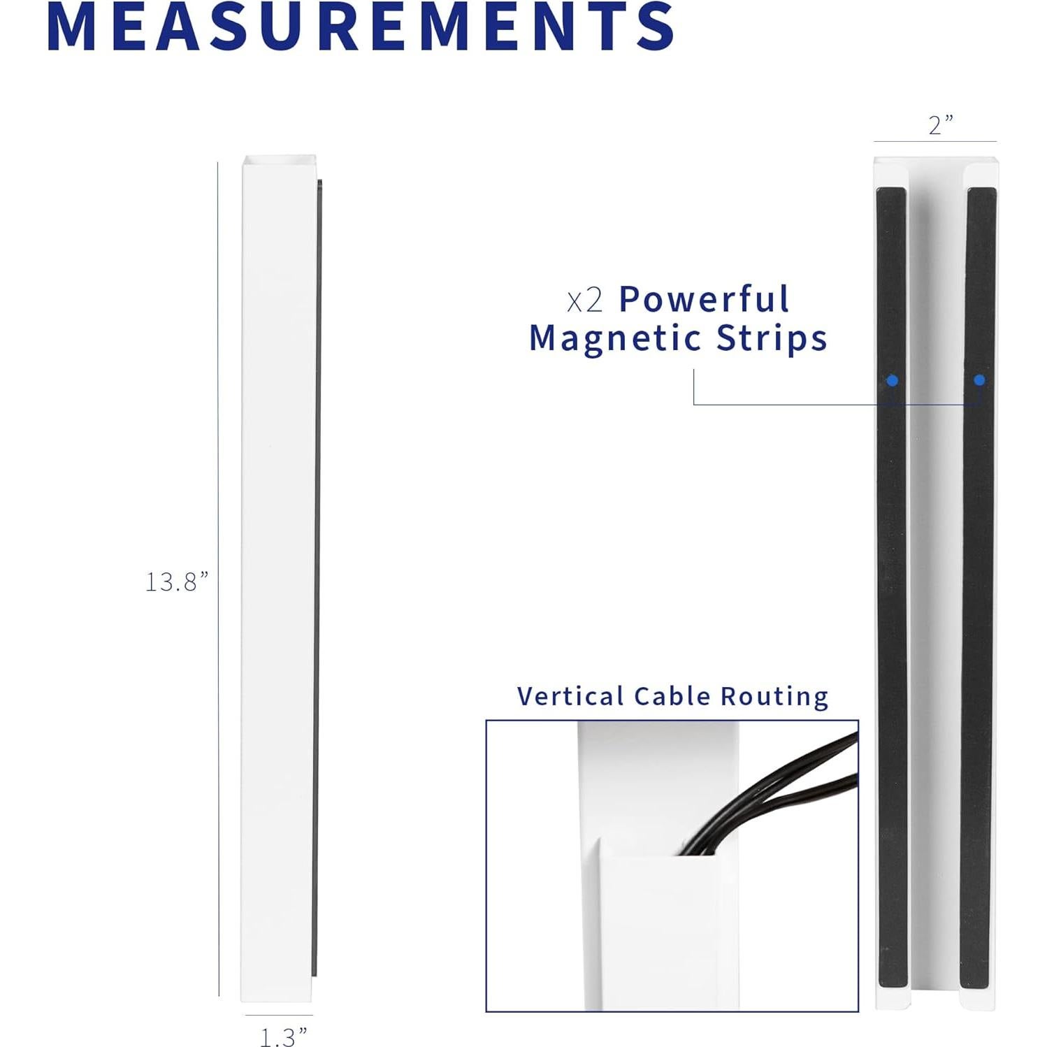 Canal de Cables Magnético VIVO DESK-AC01-1MW 35,56 cm Blanco