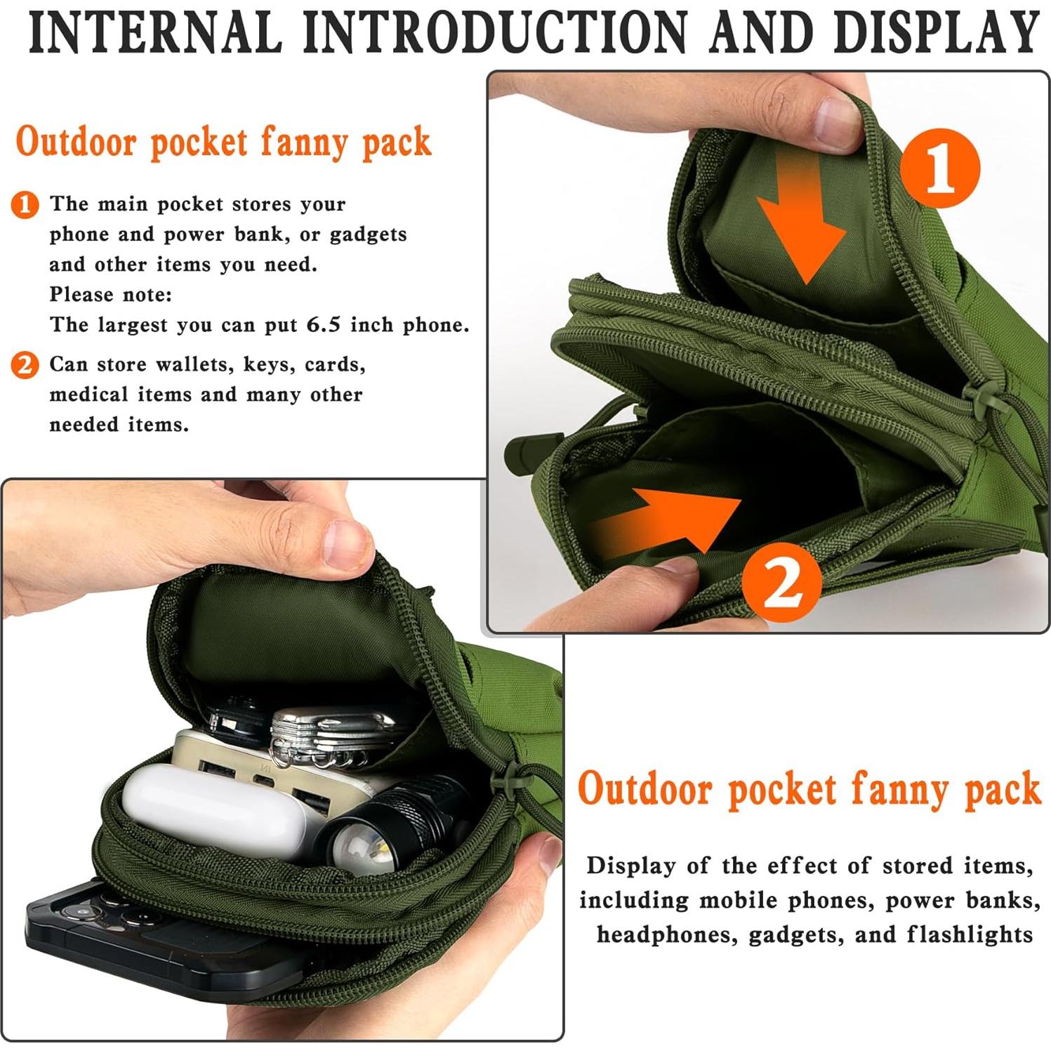 Funda Táctica Molle bvya para Teléfono Verde Compatible iPhone