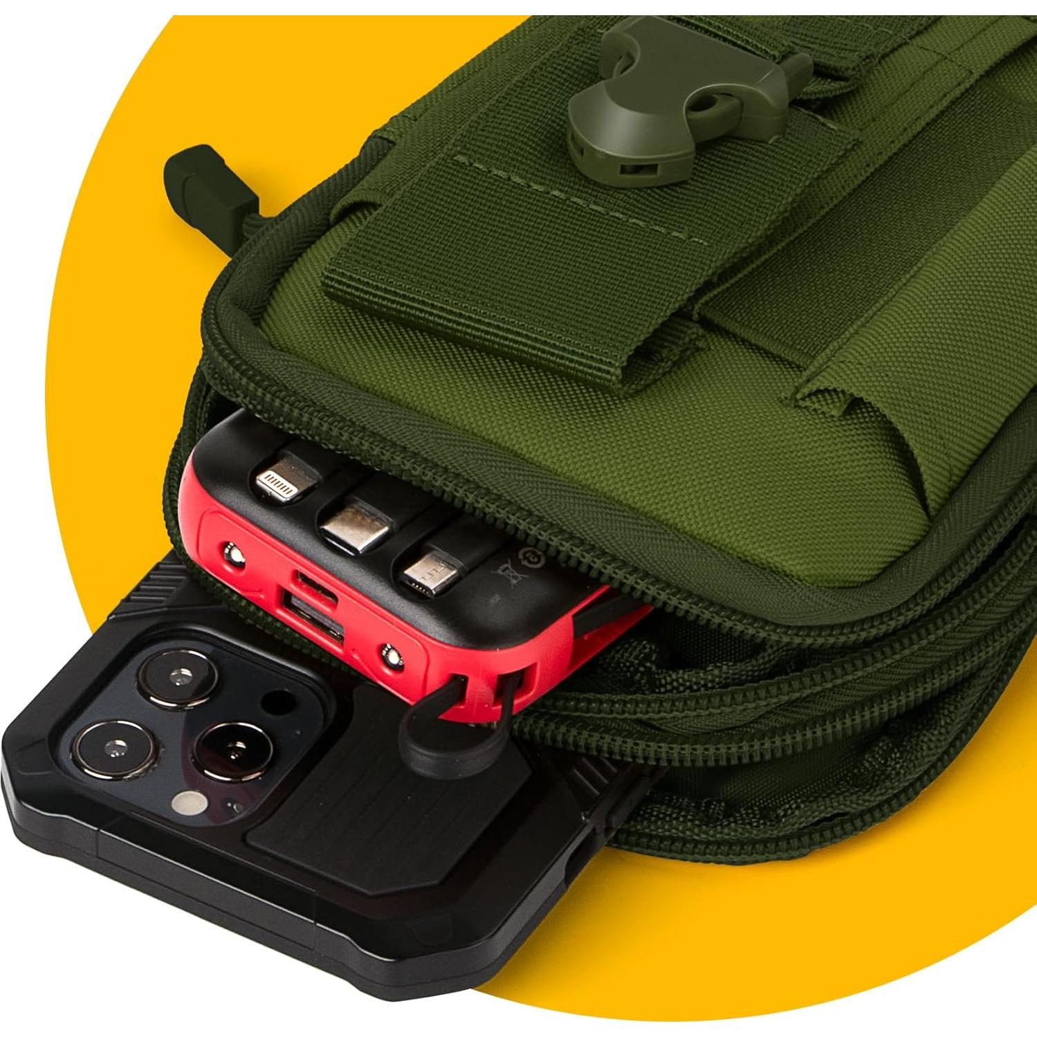 Funda Táctica Molle bvya para Teléfono Verde Compatible iPhone