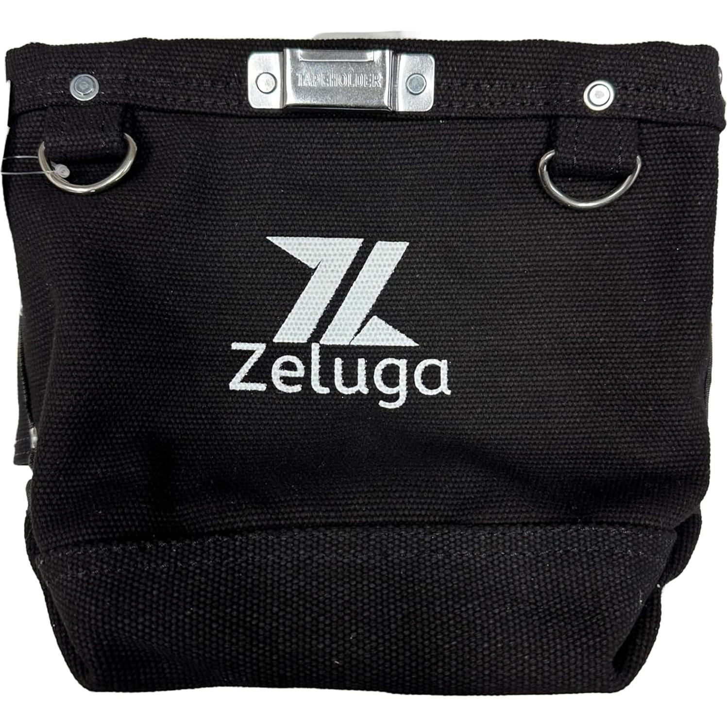 Bolsa de Herramientas de Lona Zeluga 28 oz Negra con Cierre