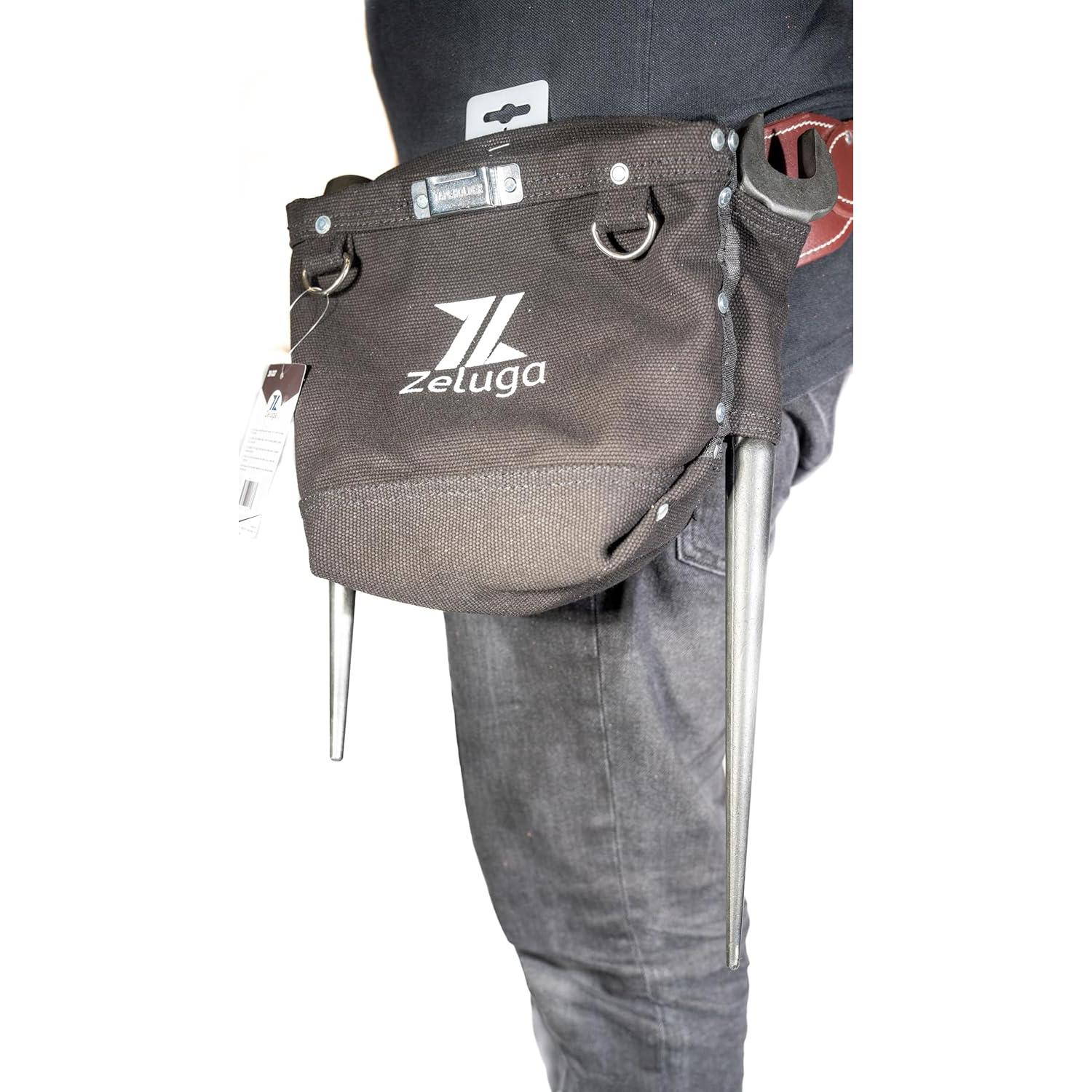 Bolsa de Herramientas de Lona Zeluga 28 oz Negra con Cierre