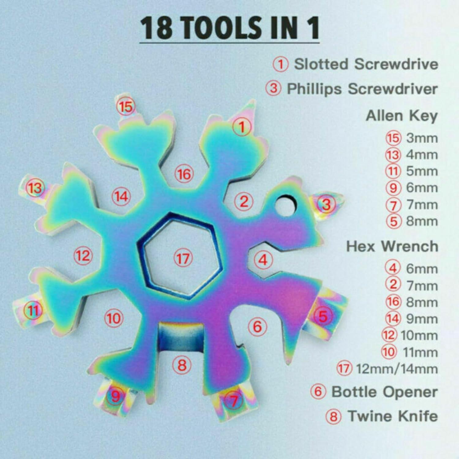 Herramienta Multiusos 18 en 1 Genérico Copo de Nieve Acero Inoxidable
