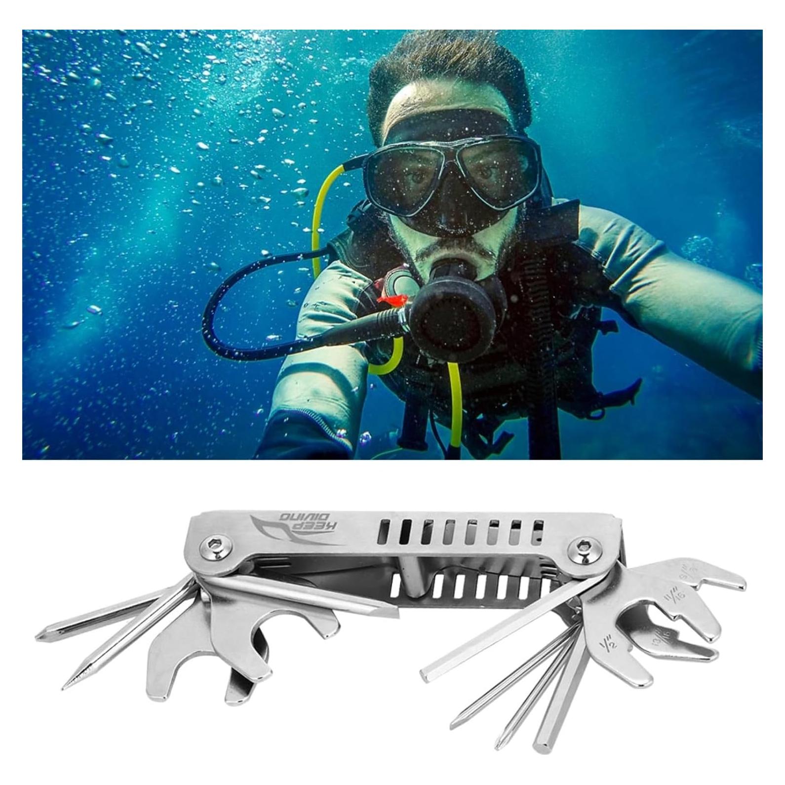 Kit de Herramientas de Buceo EIMSOAH 8 en 1 Plegable 242g