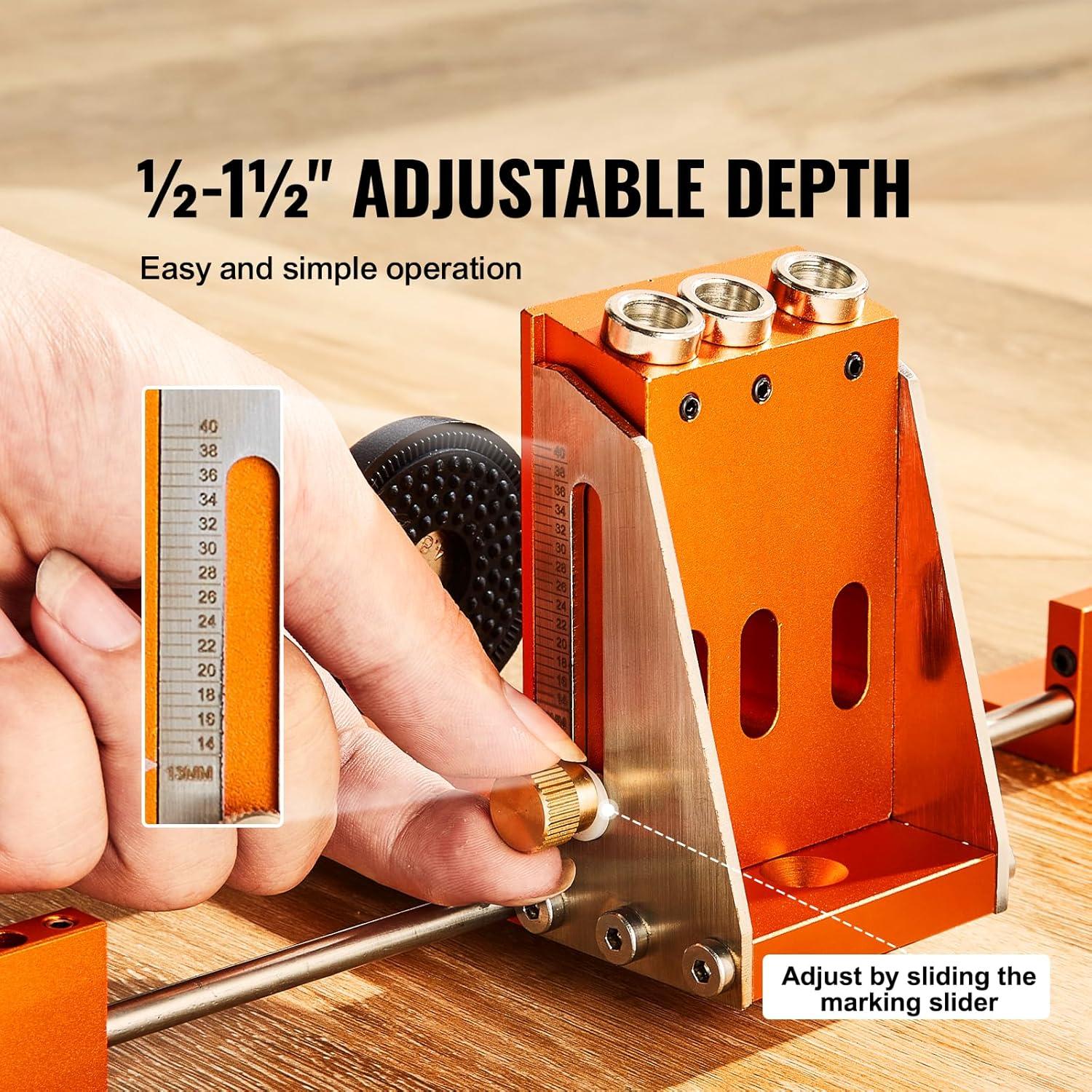 Kit de Plantilla de Agujeros de Pocket VEVOR 34 Pcs Ajustable