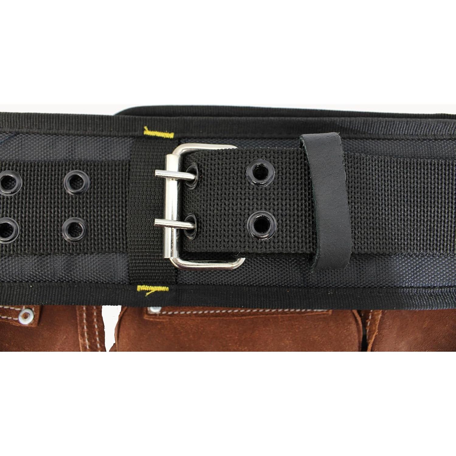 Cinturón de Herramientas USA Pro Tools de Cuero Marrón 11 Bolsillos