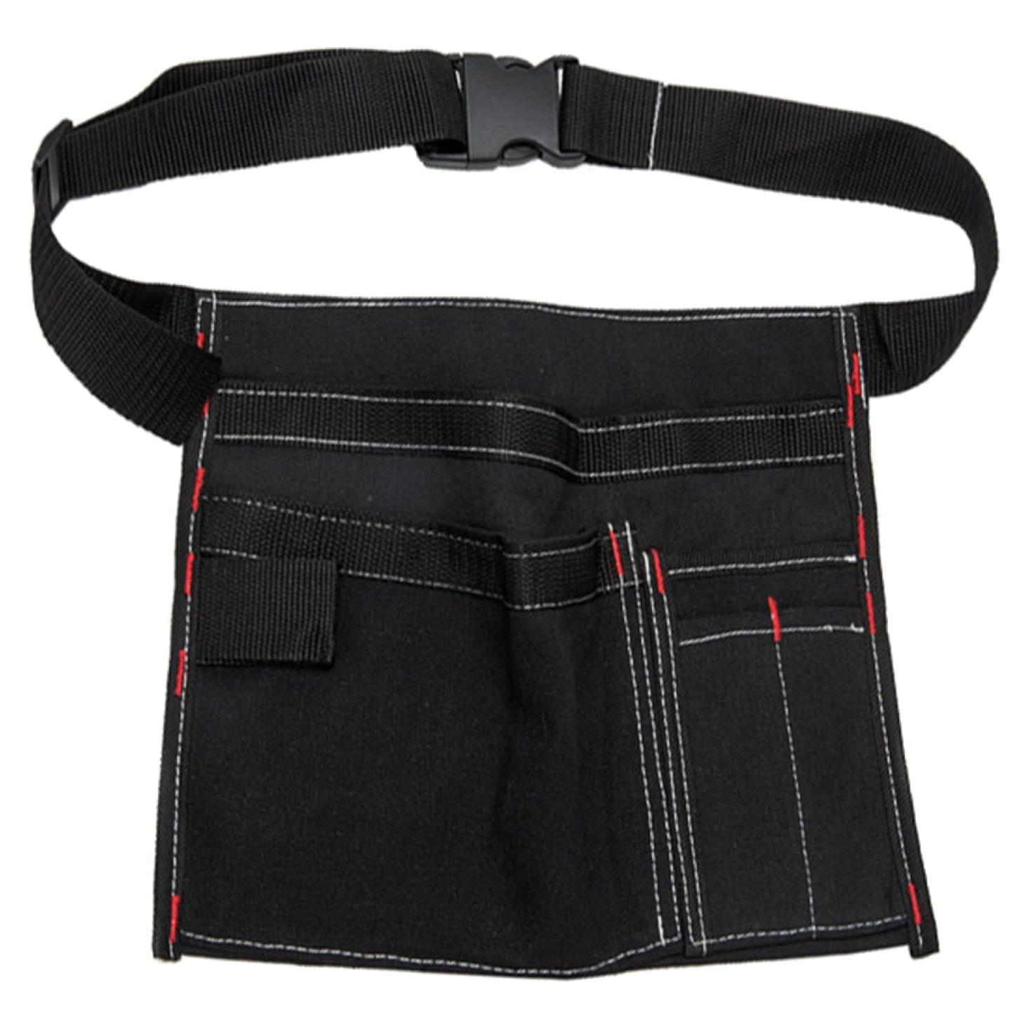 Bolsa de Cintura Multifuncional BE-TOOL 6 Bolsillos Lona Negra