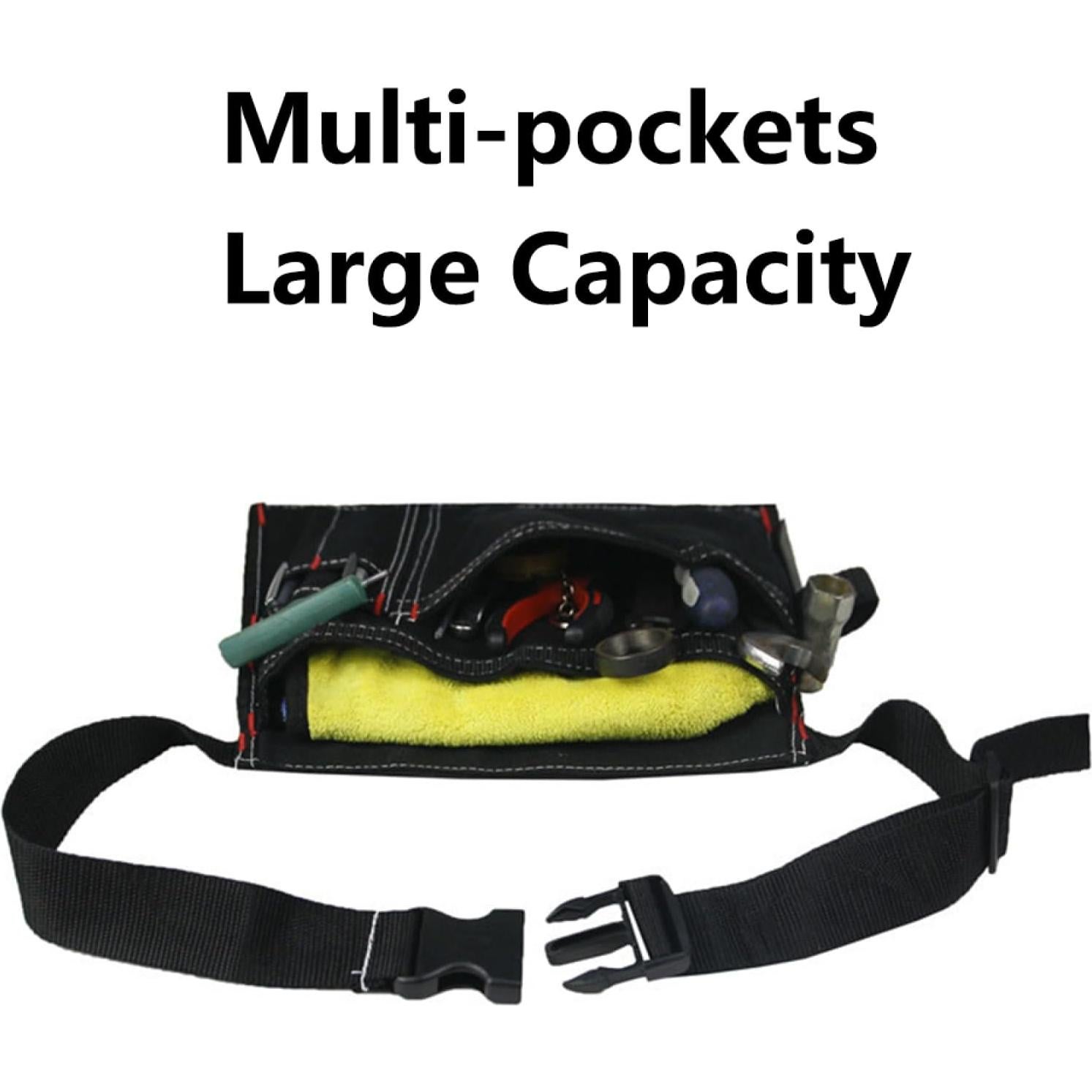 Bolsa de Cintura Multifuncional BE-TOOL 6 Bolsillos Lona Negra