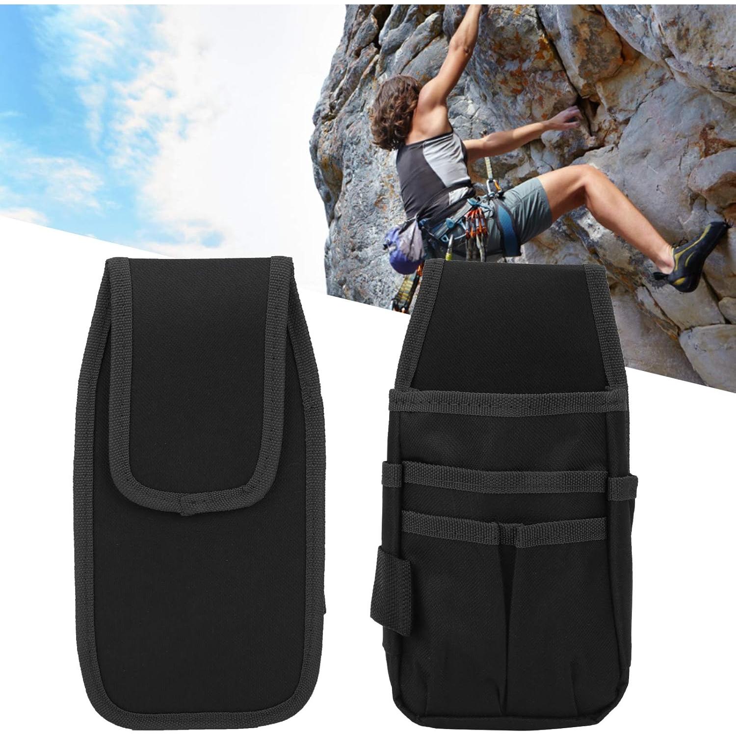 Waist Tool Pouch, Small Electrician Tool Waist Bag with Multiple Pockets Small Tool Holder Hardware Tools Bag (Black Edge)