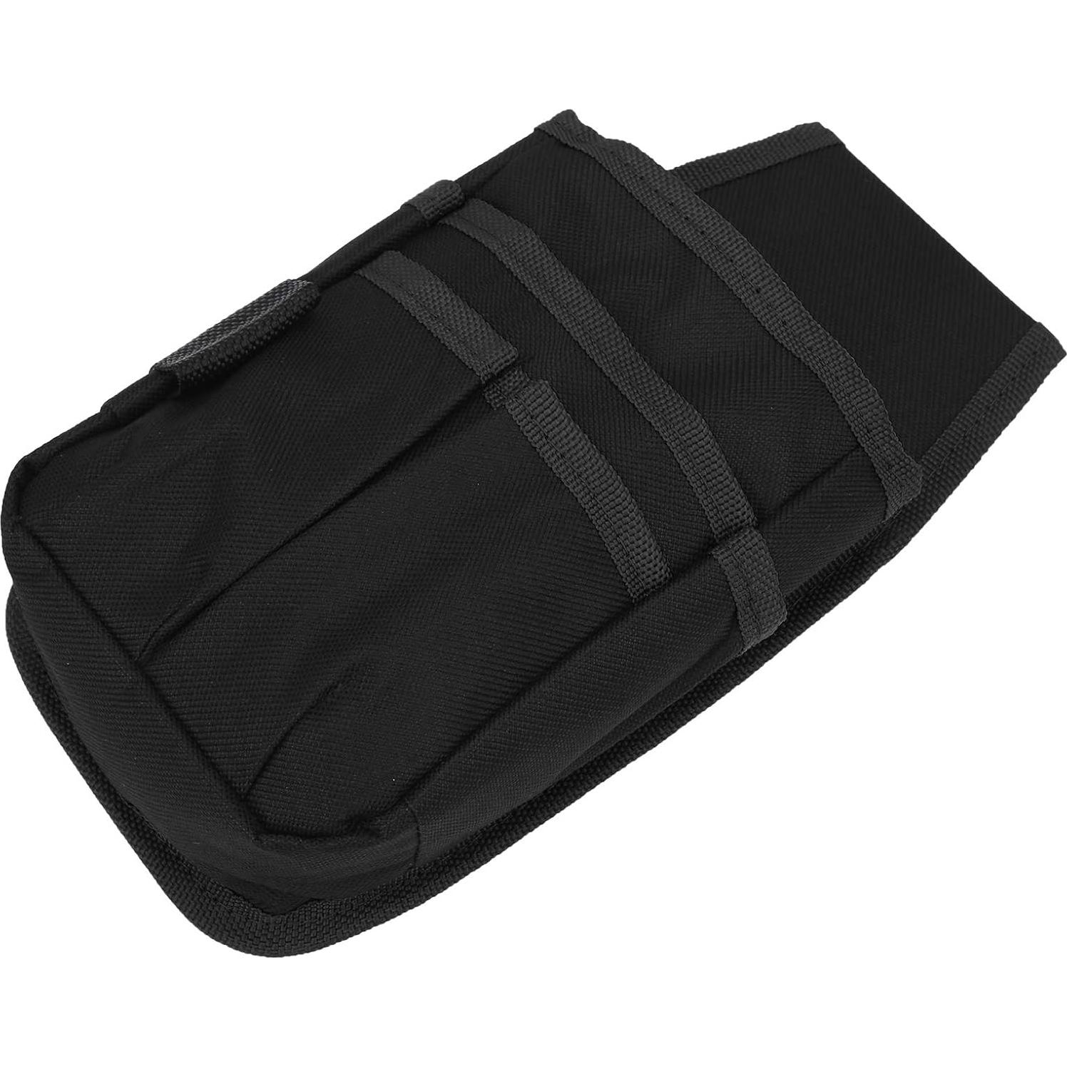 Waist Tool Pouch, Small Electrician Tool Waist Bag with Multiple Pockets Small Tool Holder Hardware Tools Bag (Black Edge)