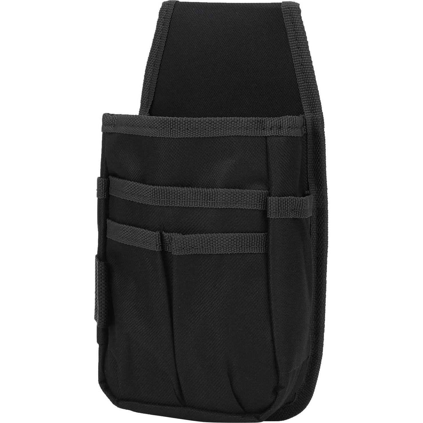 Waist Tool Pouch, Small Electrician Tool Waist Bag with Multiple Pockets Small Tool Holder Hardware Tools Bag (Black Edge)