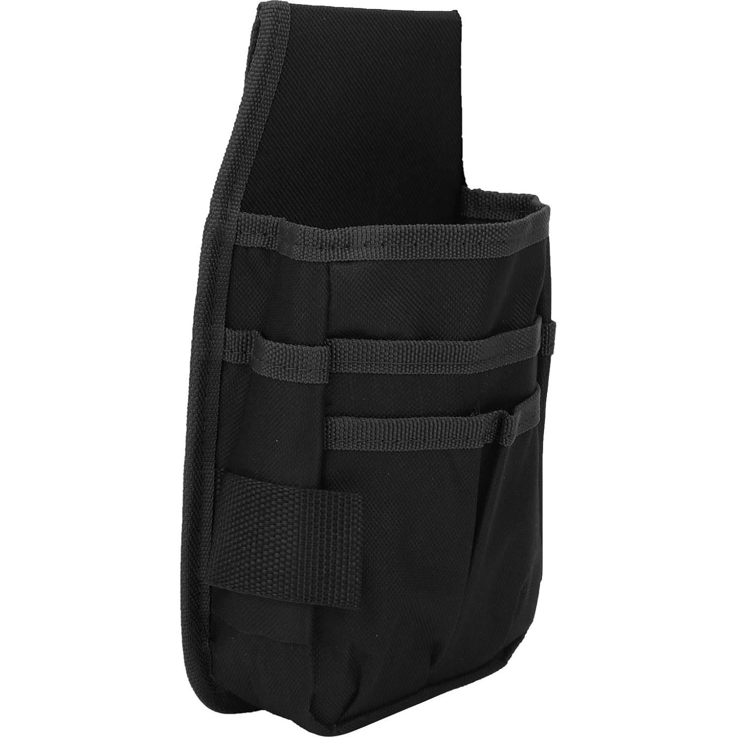 Waist Tool Pouch, Small Electrician Tool Waist Bag with Multiple Pockets Small Tool Holder Hardware Tools Bag (Black Edge)