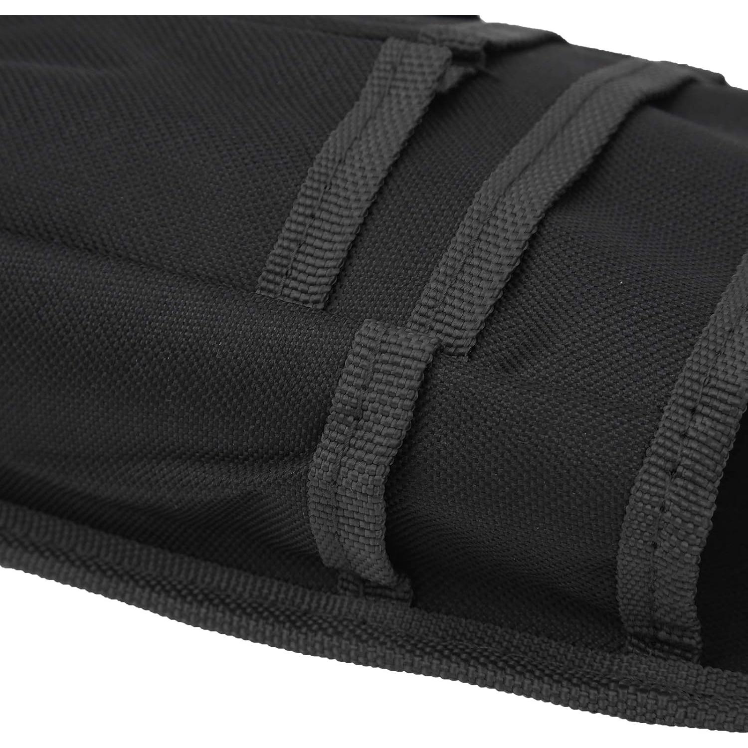 Waist Tool Pouch, Small Electrician Tool Waist Bag with Multiple Pockets Small Tool Holder Hardware Tools Bag (Black Edge)