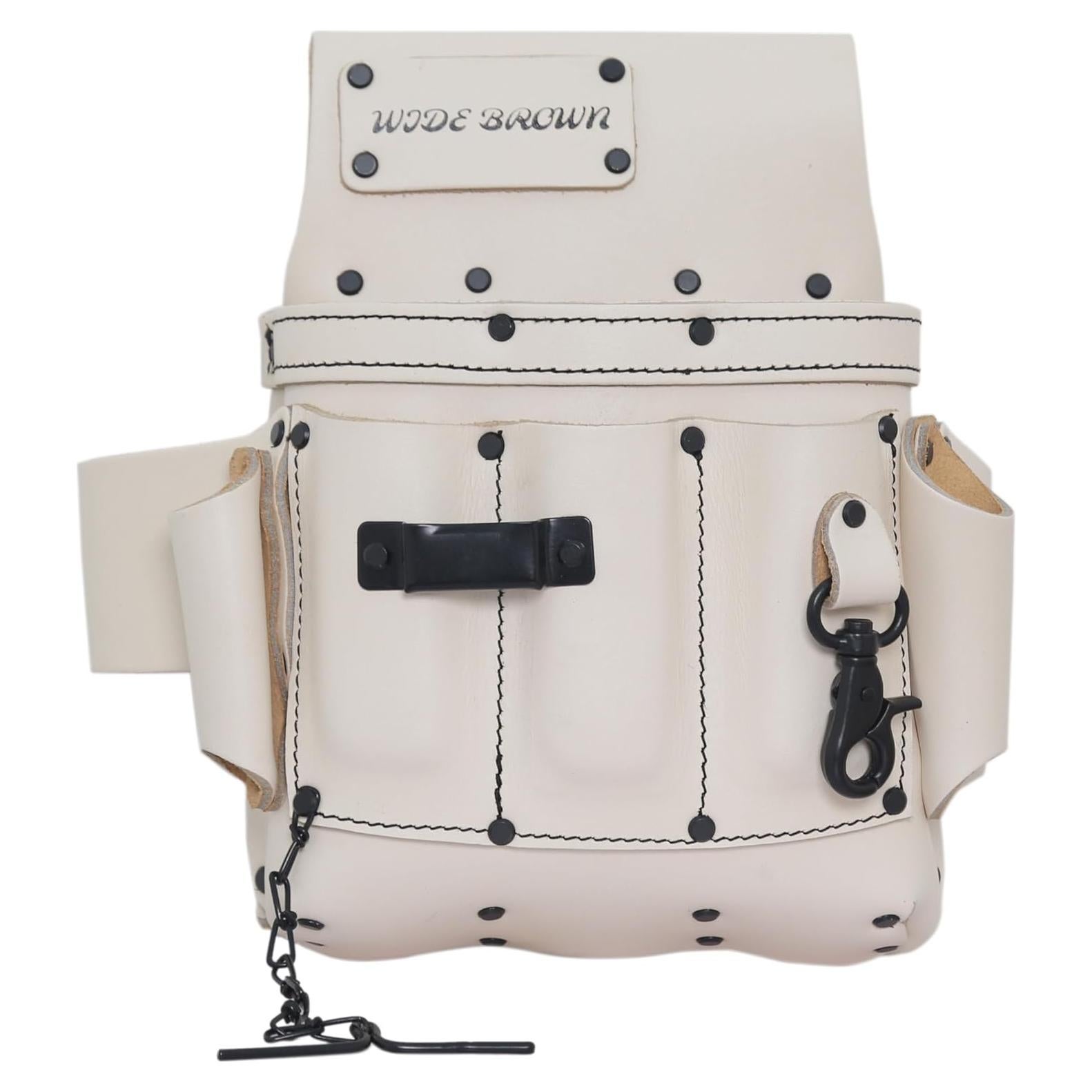 Bolsa de Herramientas de Cuero Blanco Genérico 10 Bolsillos