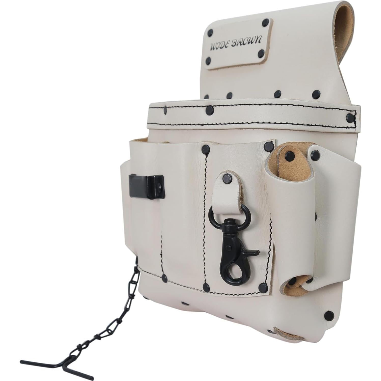 Bolsa de Herramientas de Cuero Blanco Genérico 10 Bolsillos