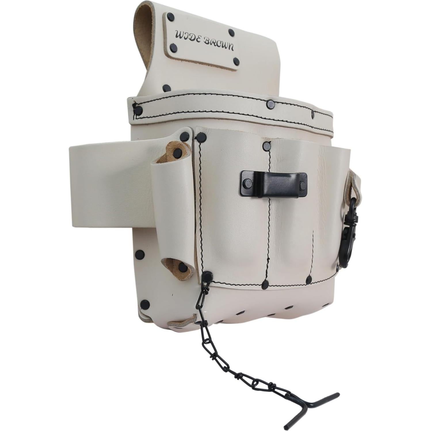 Bolsa de Herramientas de Cuero Blanco Genérico 10 Bolsillos