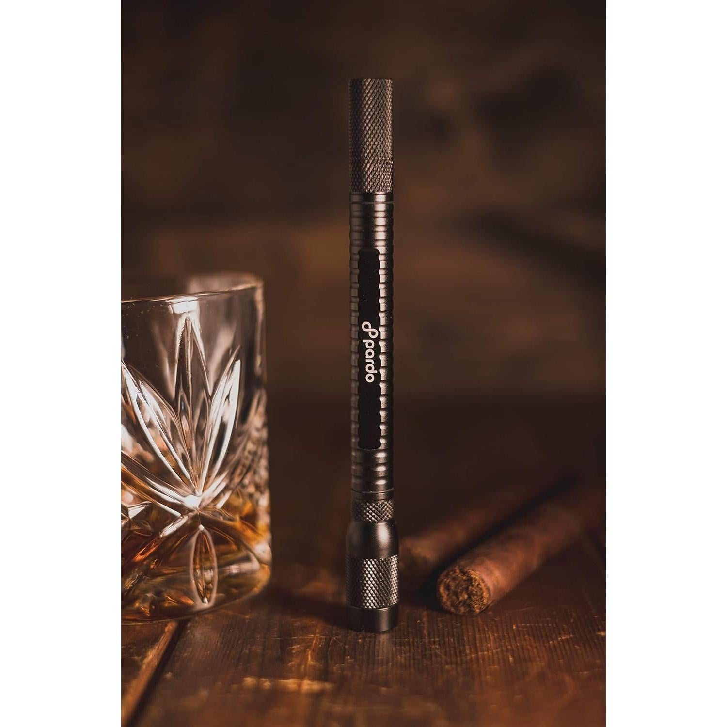 Cortador de Cigarros 4 en 1 Pardo - Perforador Doble 8mm y 11mm