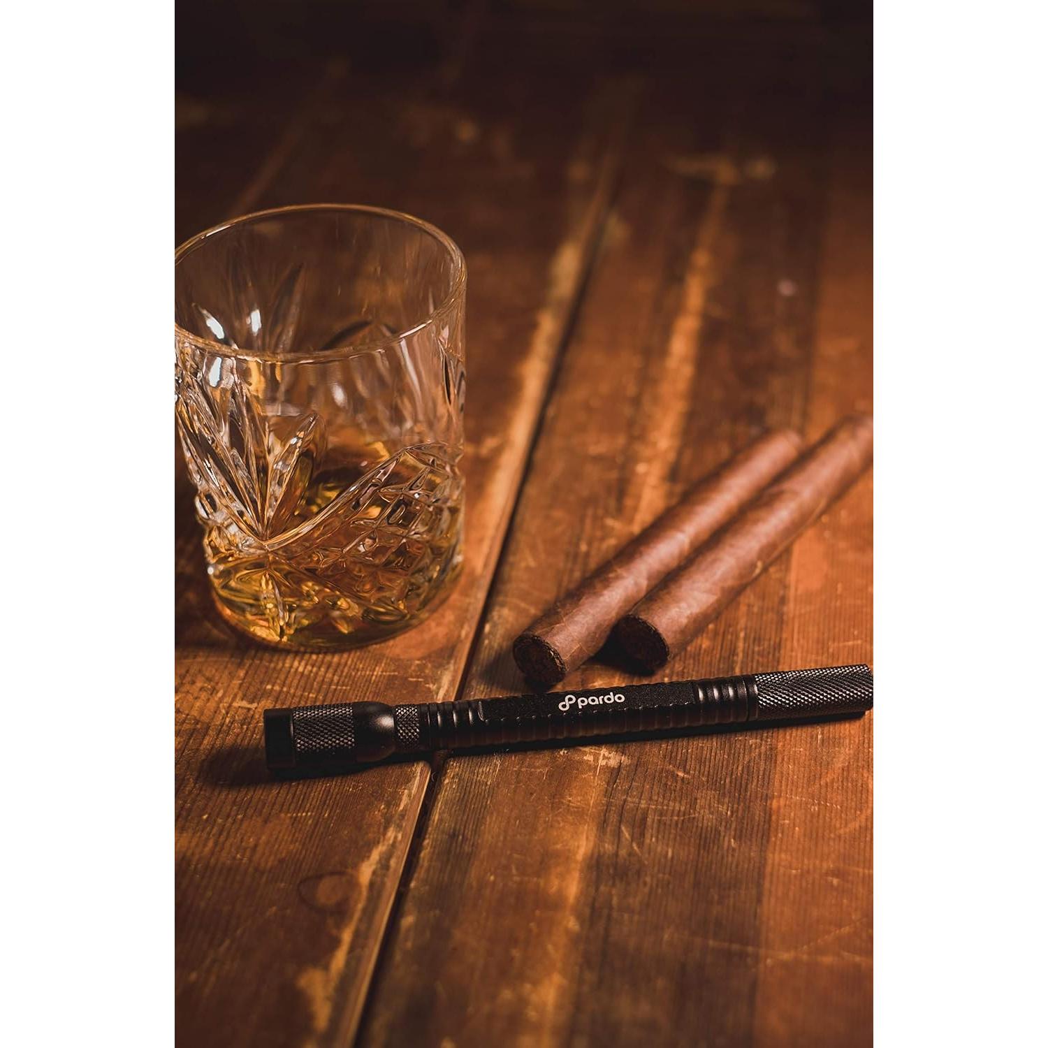 Cortador de Cigarros 4 en 1 Pardo - Perforador Doble 8mm y 11mm