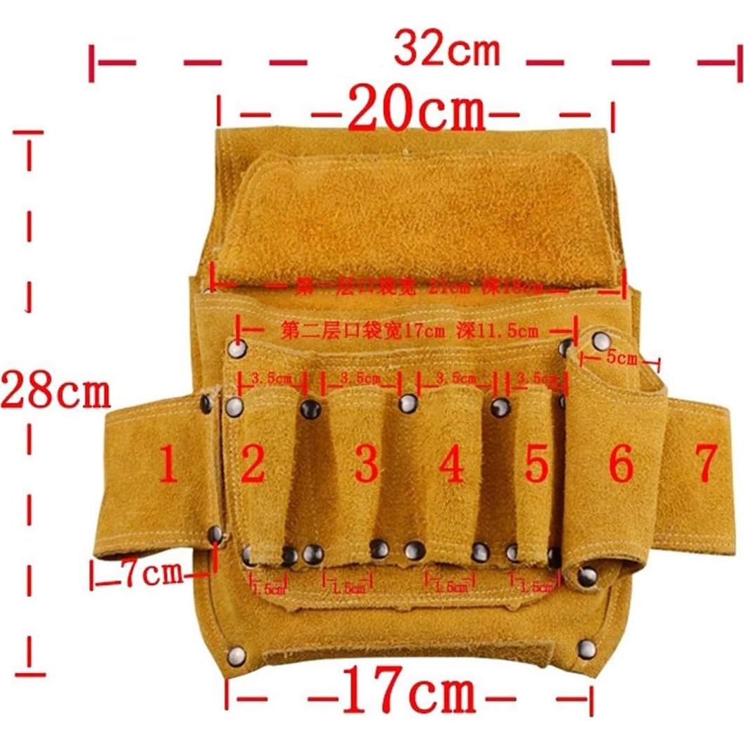 Funda de Cinturón de Herramientas SYNYEY de Ante 9 Bolsillos