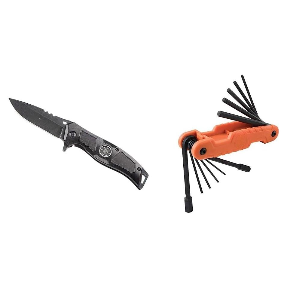 Cuchillo de bolsillo Klein Tools 44228 y llaves hexagonales 11 piezas