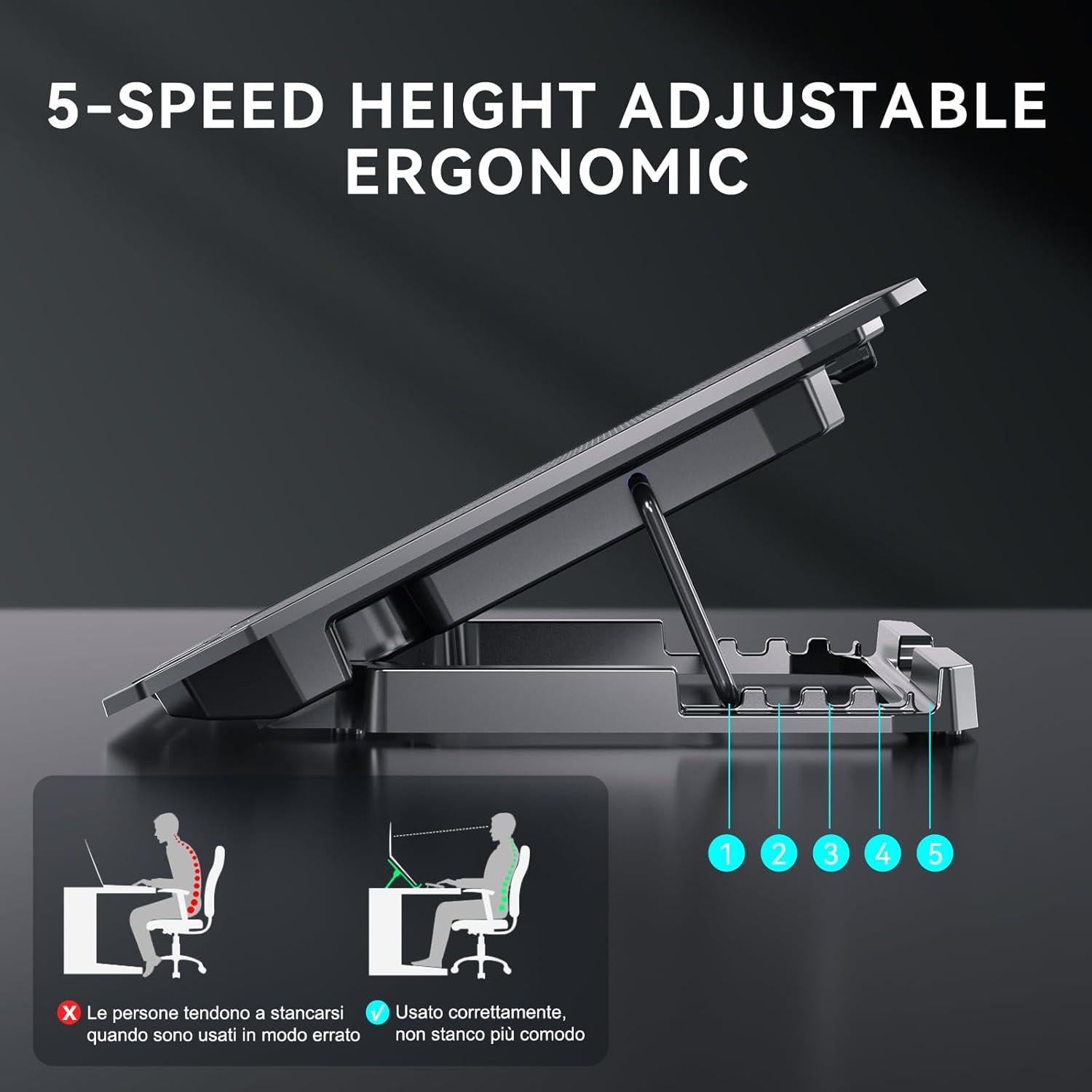 Base de Enfriamiento KYOLLY Ultra Delgado para Laptops 10-15.6"