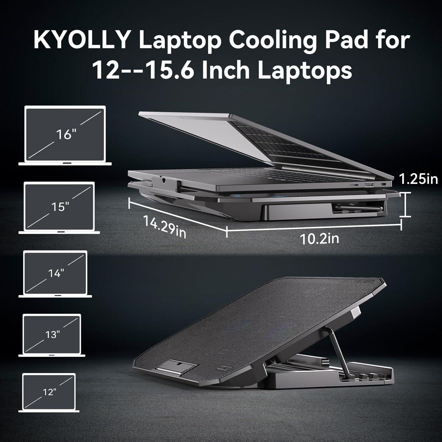 Base de Enfriamiento KYOLLY Ultra Delgado para Laptops 10-15.6"