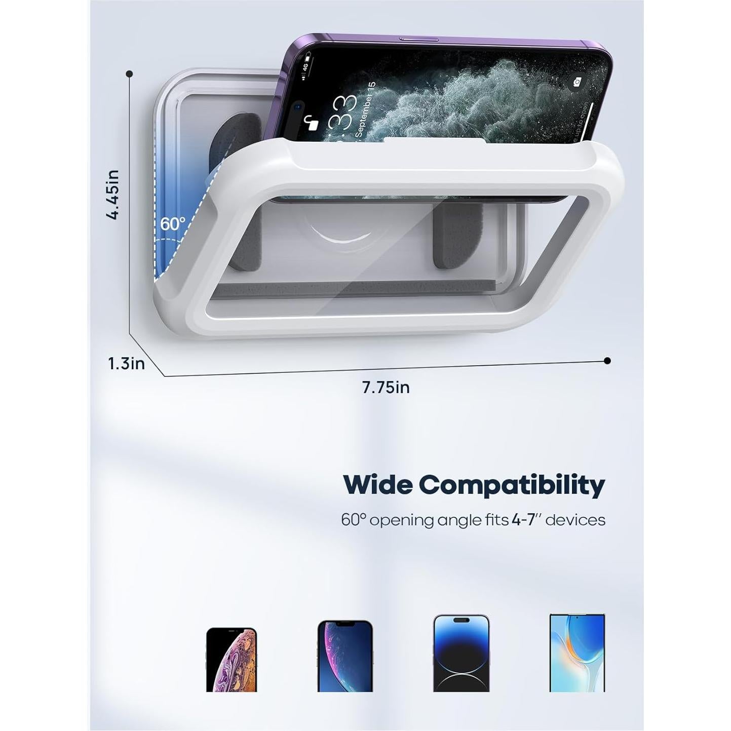 Soporte para Teléfono de Ducha Lamicall IPX6 Ajustable 480°