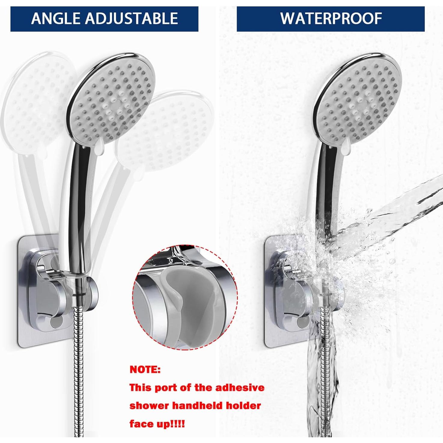 Soporte de Ducha Autoadhesivo NearMoon Cromado Ajustable