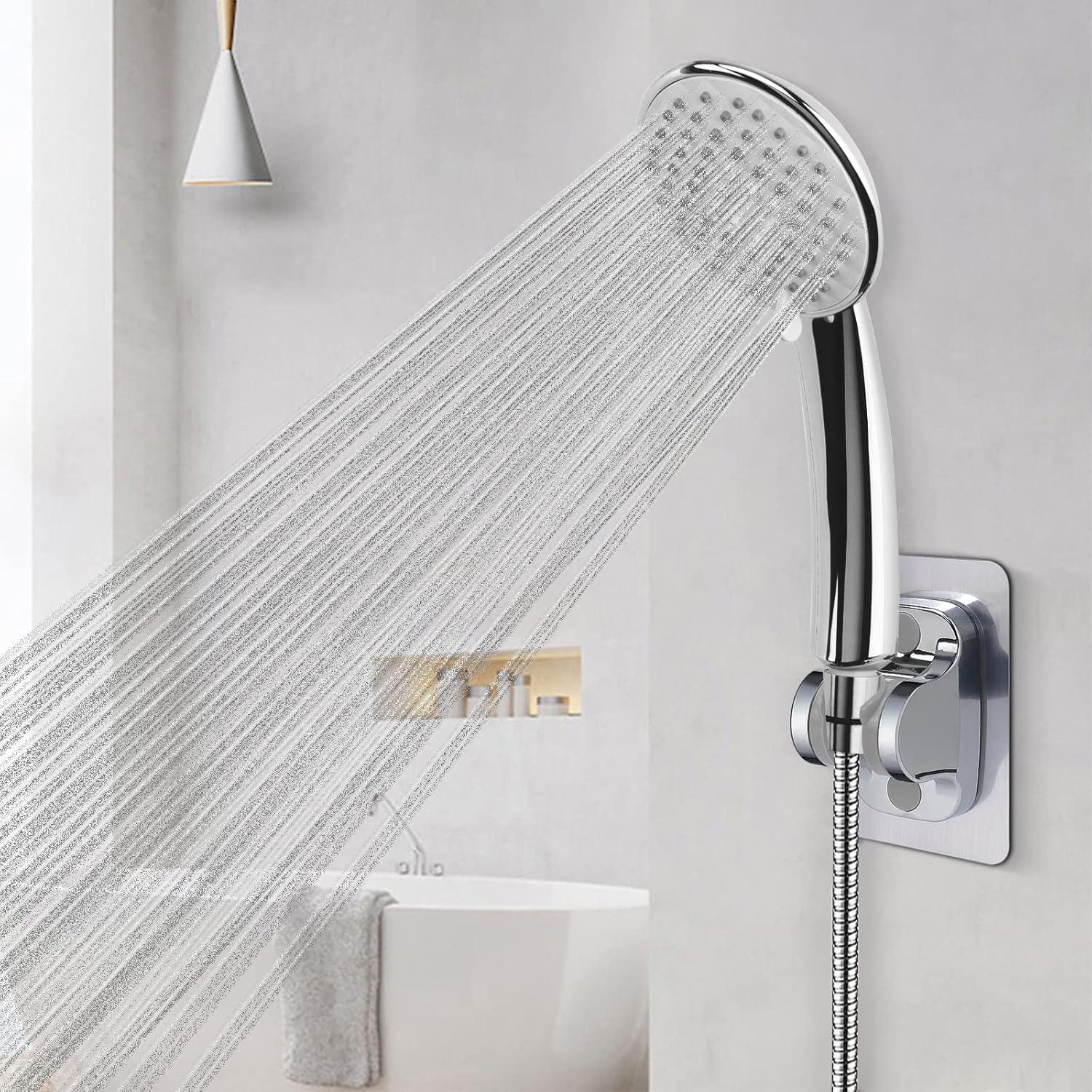 Soporte de Ducha Autoadhesivo NearMoon Cromado Ajustable