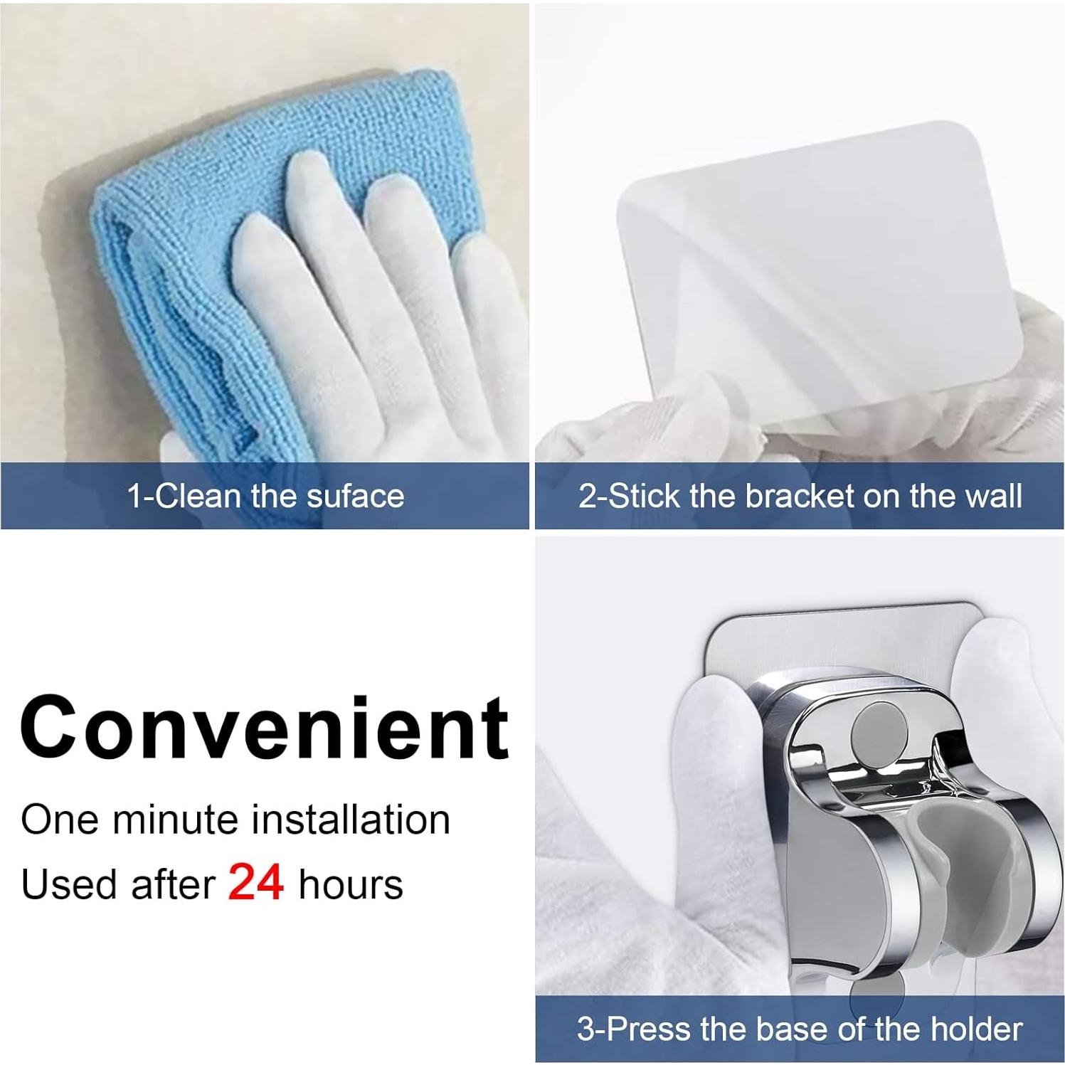 Soporte de Ducha Autoadhesivo NearMoon Cromado Ajustable