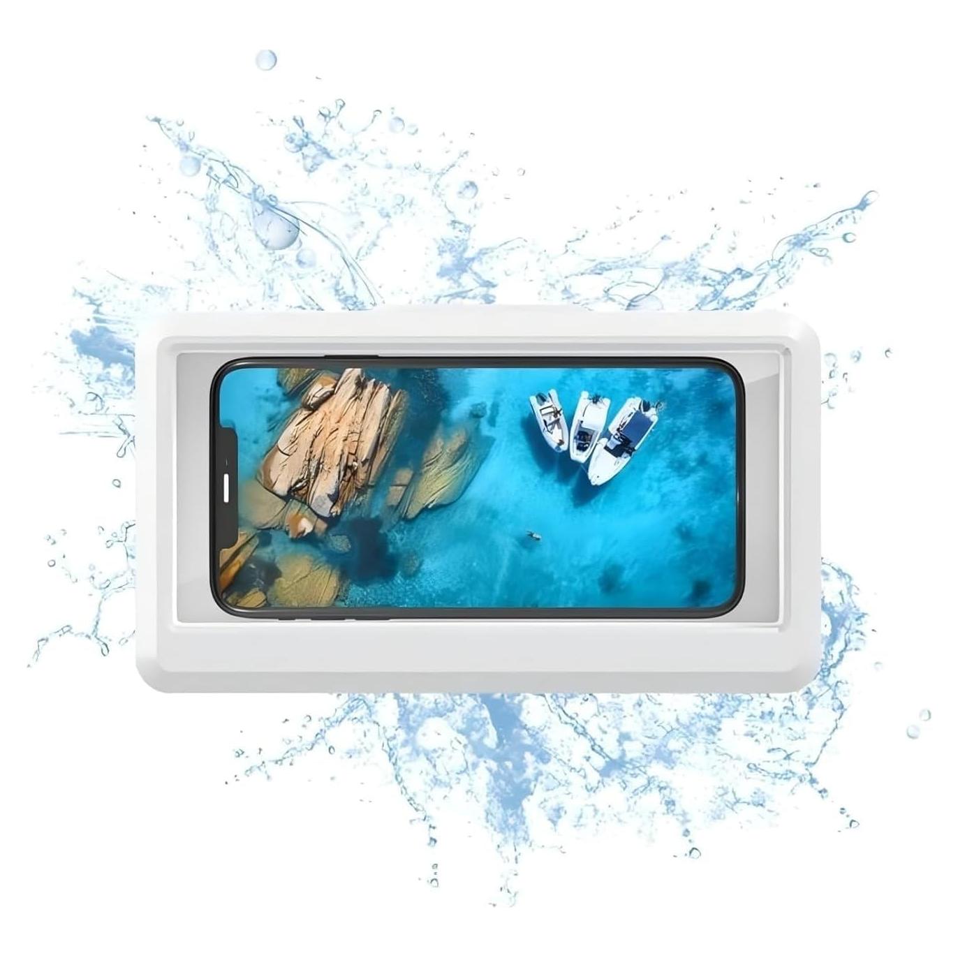 Soporte para teléfono de ducha impermeable Xbanya 360° blanco