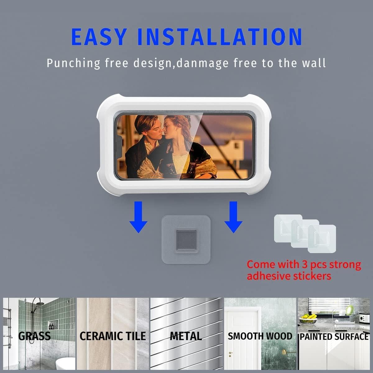 Soporte de teléfono impermeable OOLYCIO para ducha 480°