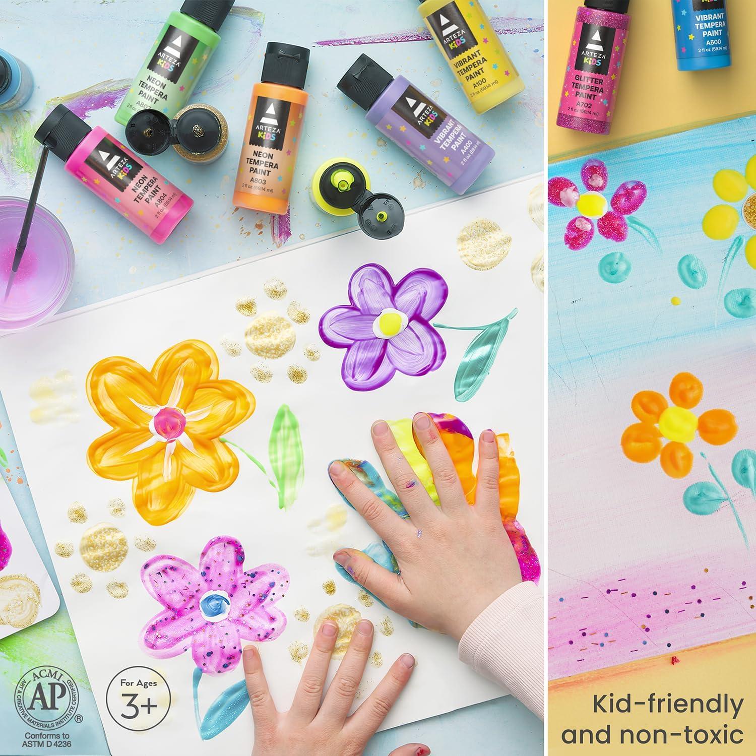 Pintura Tempera ARTEZA 32 Colores 60ml Lavable Niños