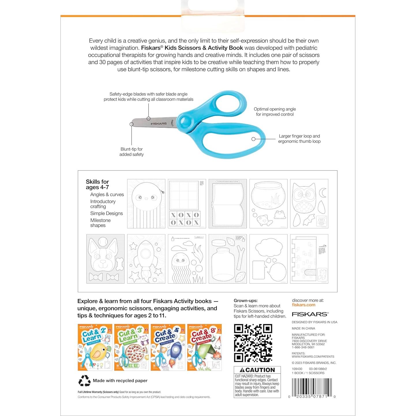 Libro de Actividades Fiskars con Tijeras para Niños 12,7 cm