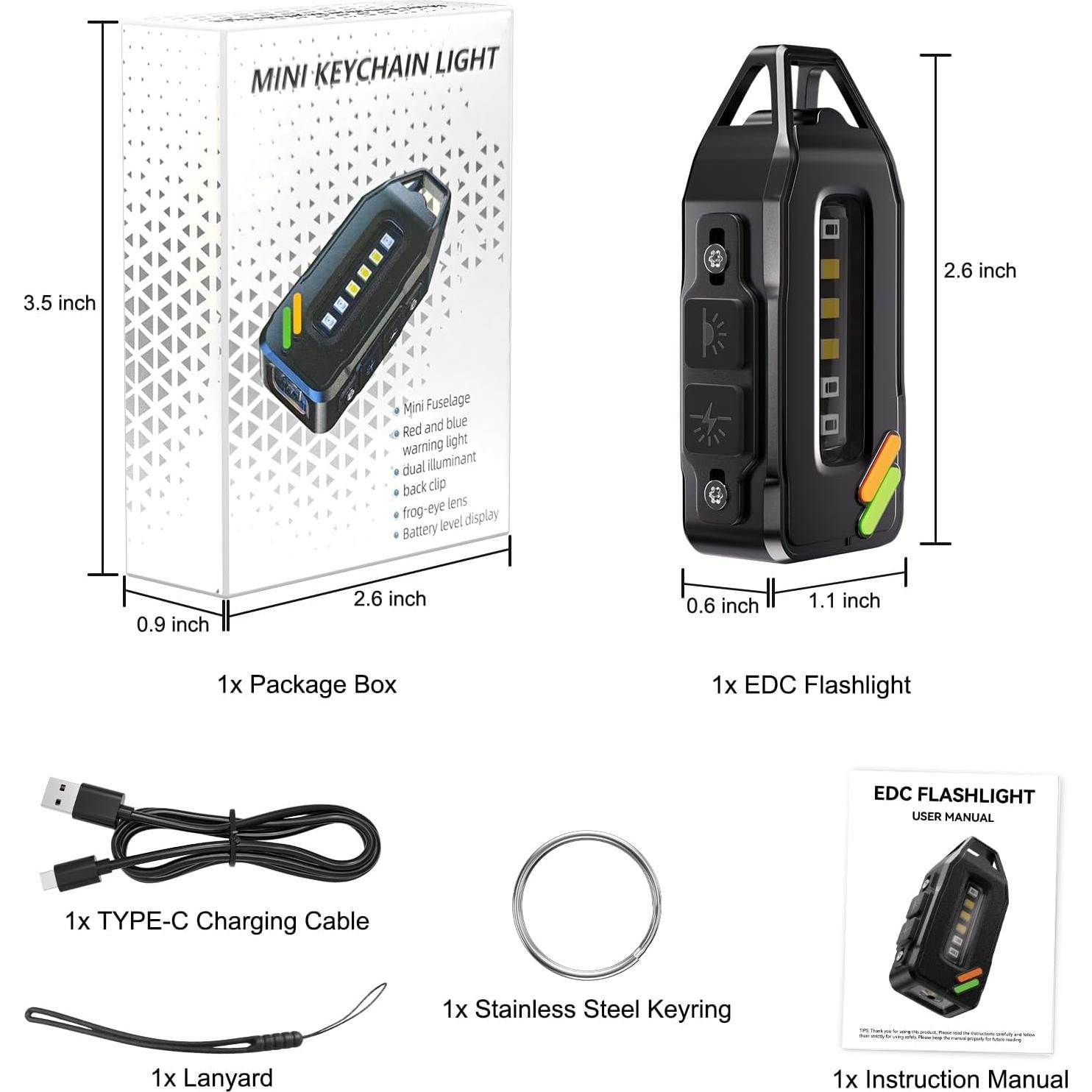 Linterna EDC Recargable Sinvimes 500 Lúmenes IPX7 Mini