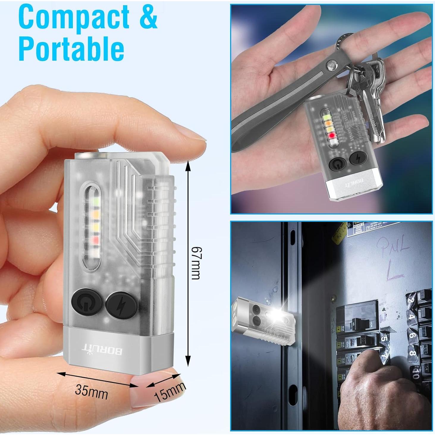 Linterna EDC BORUIT V10 Recargable USB C 1000 Lúmenes IPX4