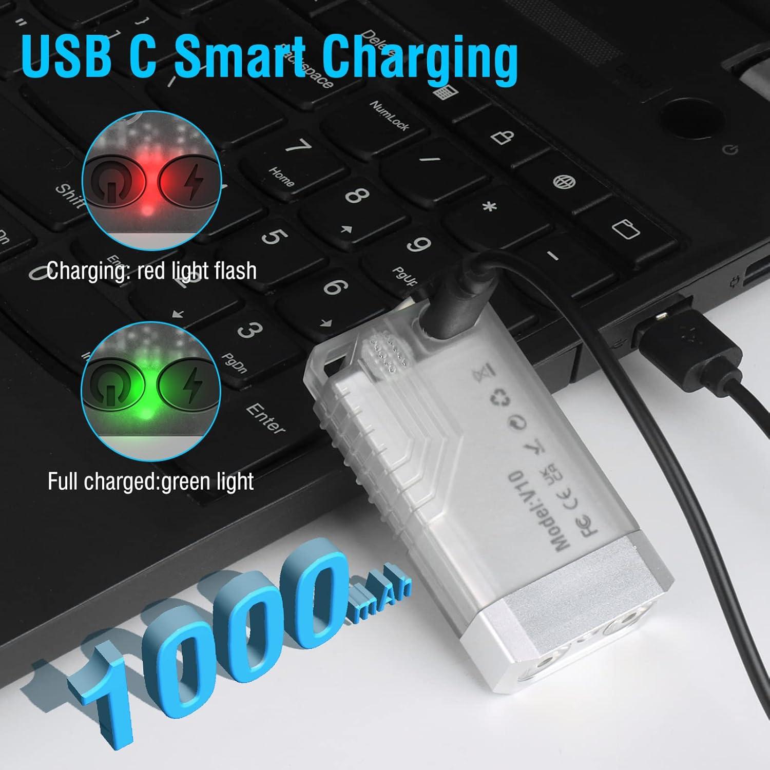 Linterna EDC BORUIT V10 Recargable USB C 1000 Lúmenes IPX4