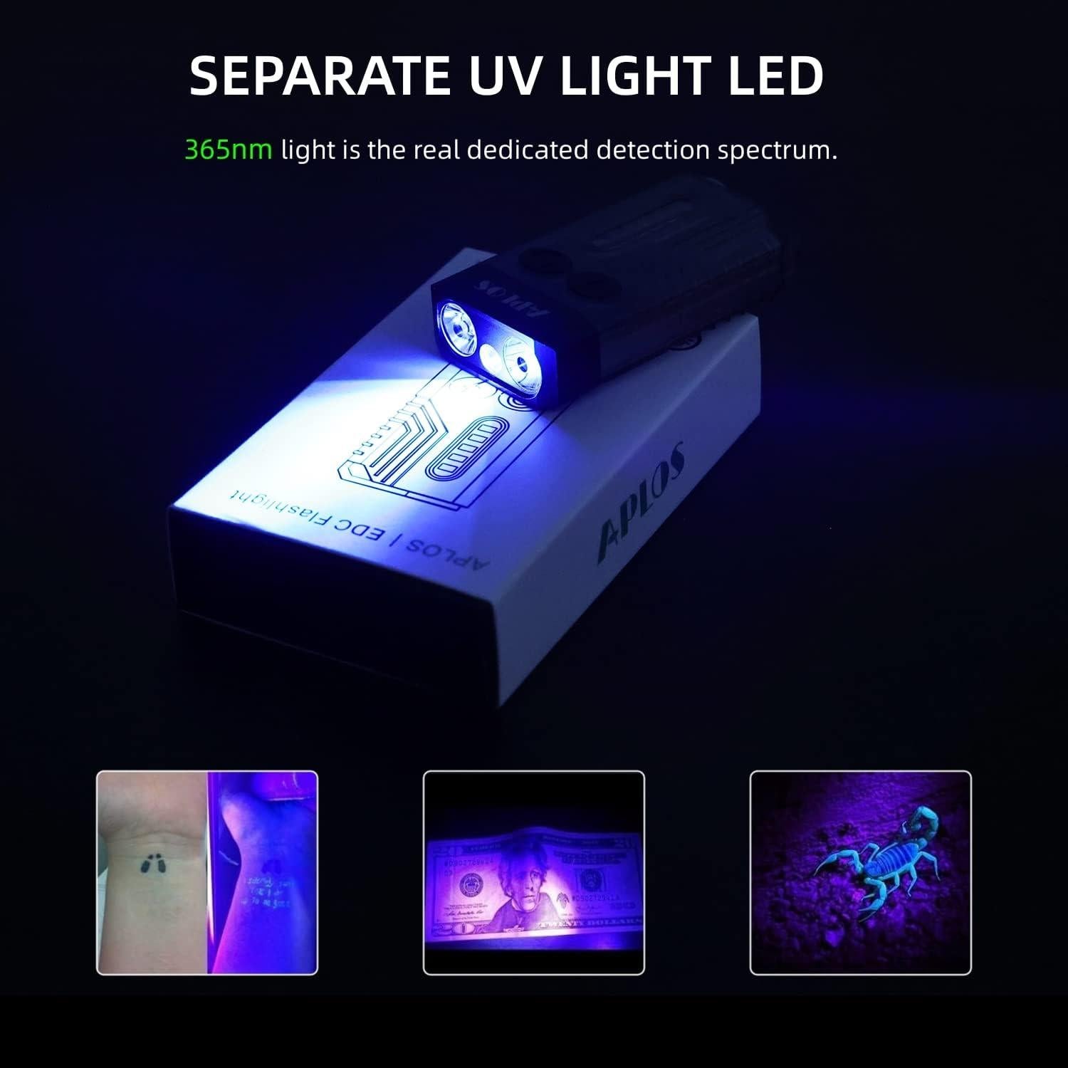 Linterna Mini EDC APLOS L02 1000 Lúmenes Recargable Blanca